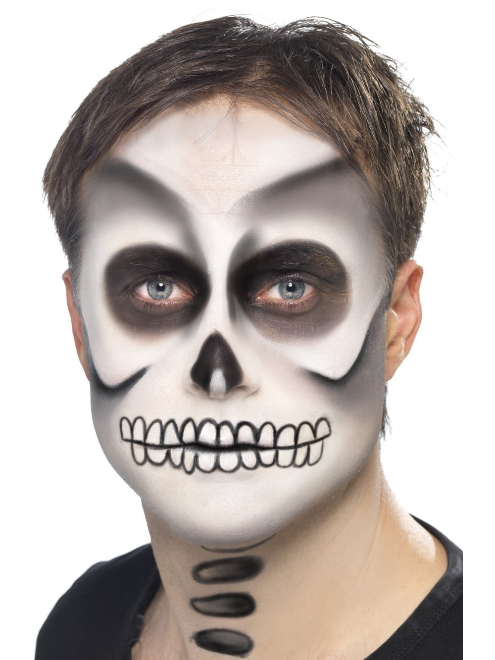 Smiffys Skeleton FX Kit with Black & White Face Paint, Crayon & Sponge 6
