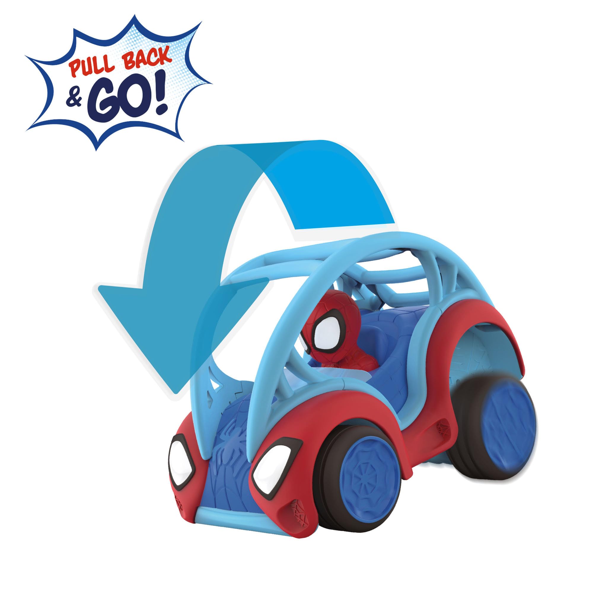 SPIDEY AND HIS AMAZING FRIENDS Power Rollers Vehicle - 6-Inch Pull Back Action | Ages 3+ 6