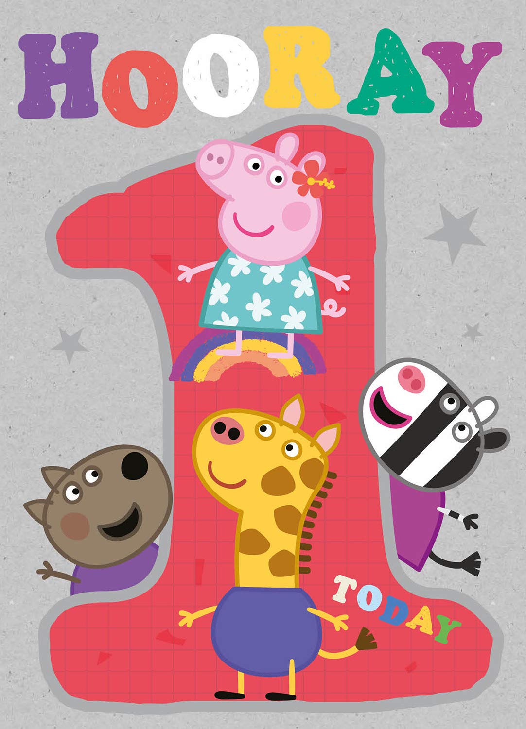 Danilo Promotions Peppa Pig Age 1 Birthday Card - FSC Certified Paper | 7x6 inch