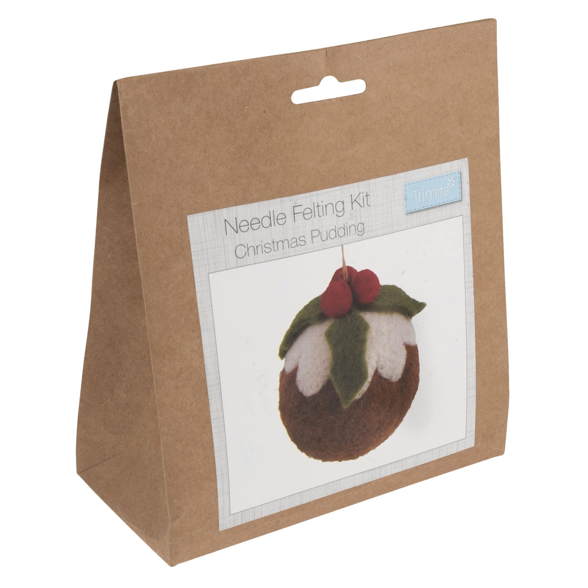 Trimits Christmas Needle Felting Craft Kit - Christmas Pudding, 8 x 9cm