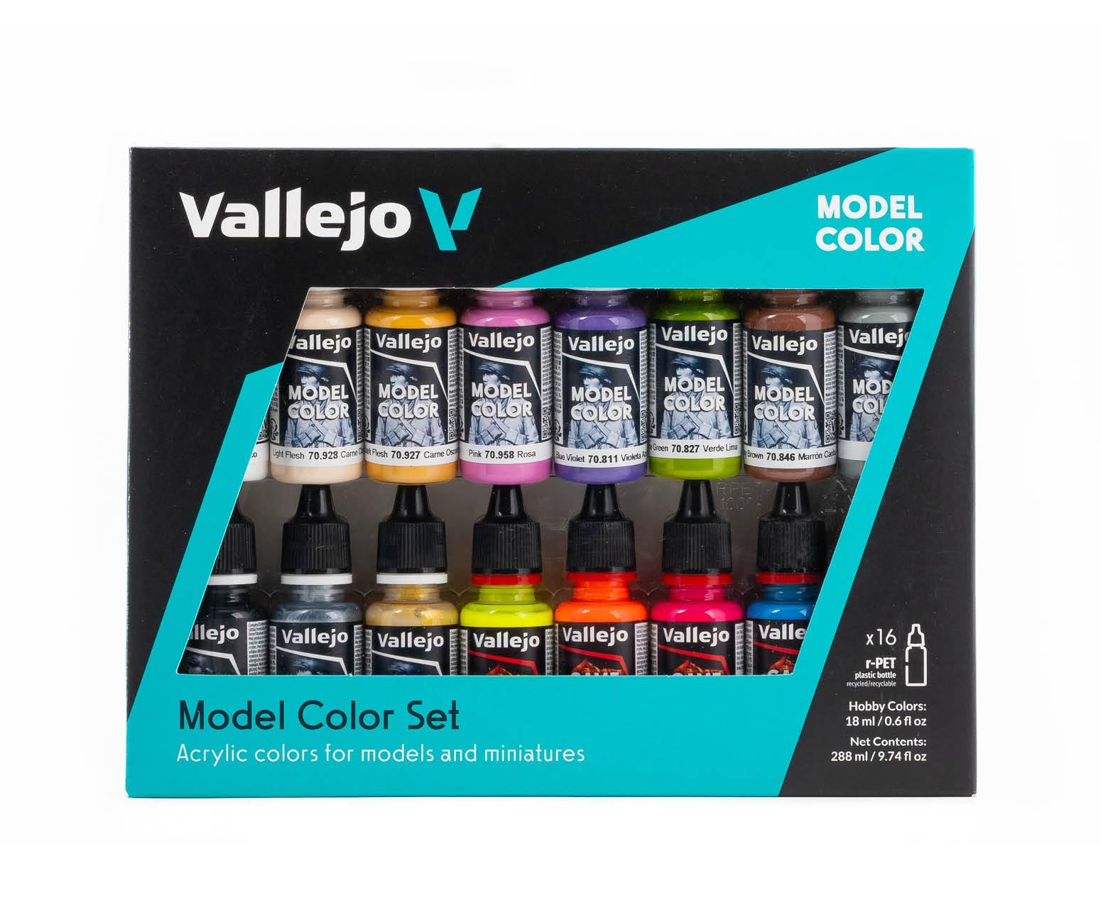 Vallejo Acrylic Paint Set - Wargames Special (16 x 1.13 ml Bottles)