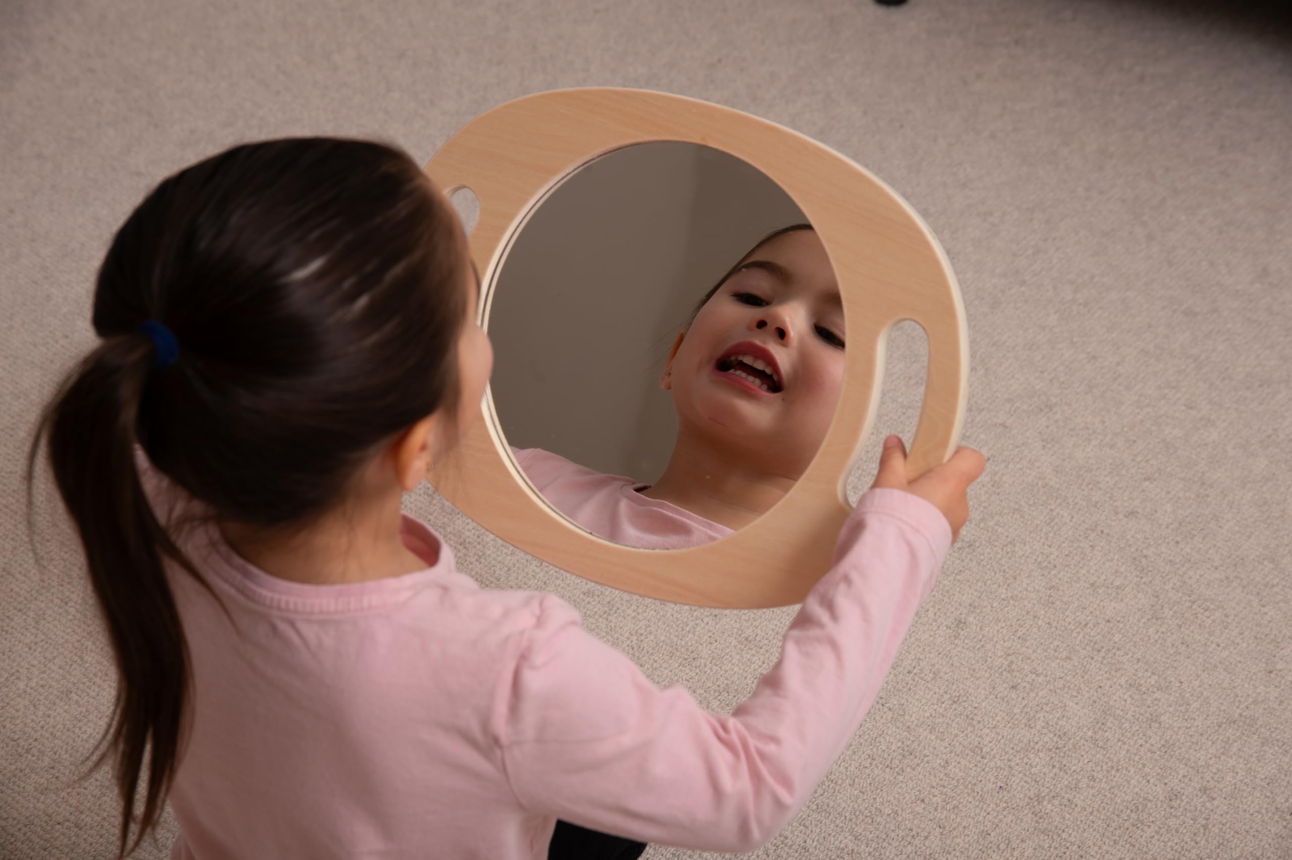 tickit Hand Held Wooden Mirror - Lightweight Exploration for All Ages | Wood Frame | 310x210mm 8