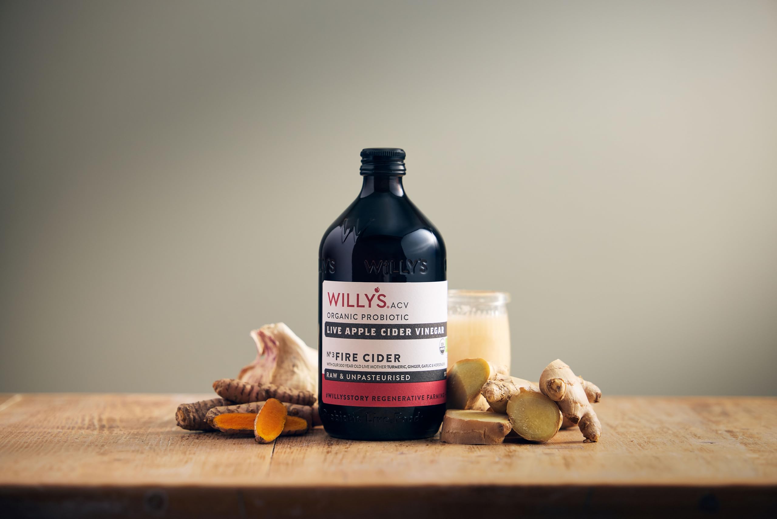 WILLY'S Fire Cider - Organic Apple Cider Vinegar Tonic with Live Mother, Ginger, Turmeric & Honey | 500ml 3