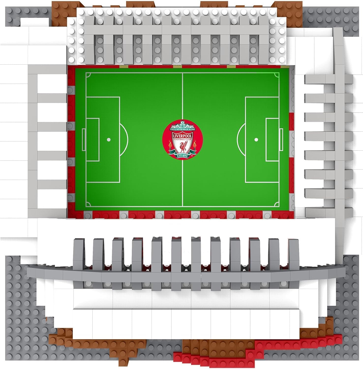 FOCO BRXLZ Liverpool FC Mini Anfield Stadium Building Set | 1378 Pieces | Ages 12+