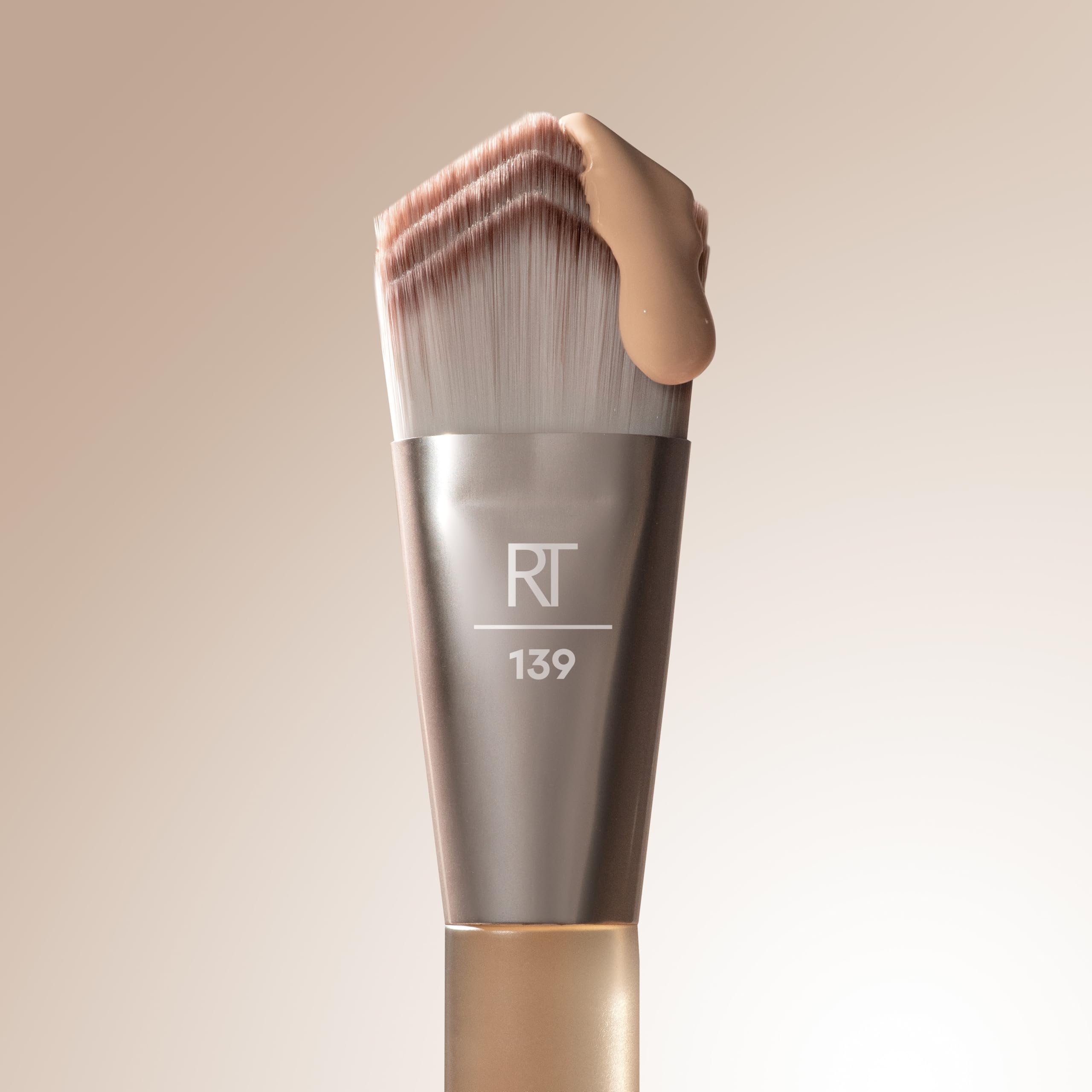 REAL TECHNIQUES New Nudes 2.0 Blurred Base Kit - 5 Piece Face Makeup Brush Set with Mini Powder Puff 5
