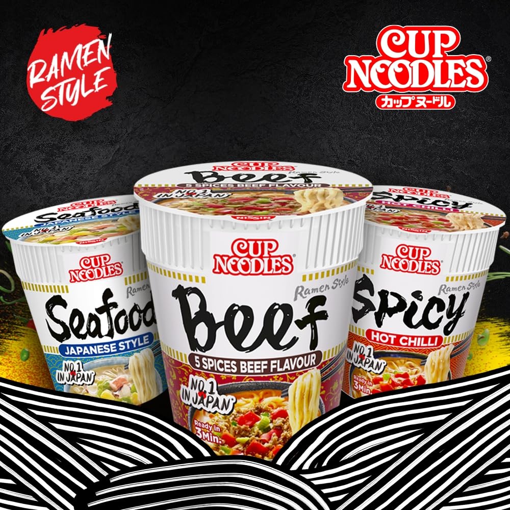 NISSIN Cup Noodles Kaisen Seafood Flavoured Instant Noodles, 75 g Pot (Pack of 8) 3
