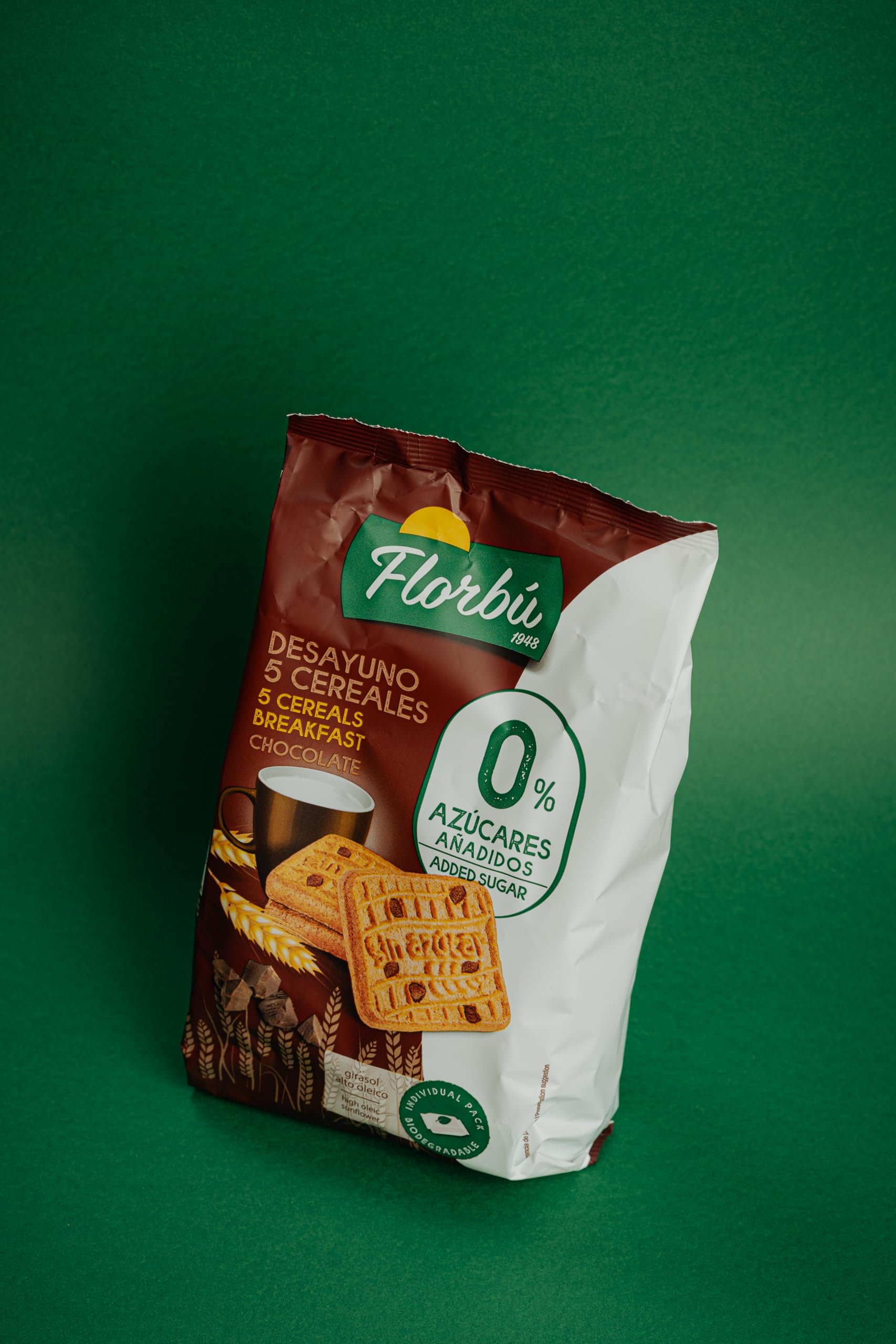 Florbu Chocolate Breakfast Biscuits - Zero Added Sugar | Wholemeal | Low Sugar | 5 Cereals 2
