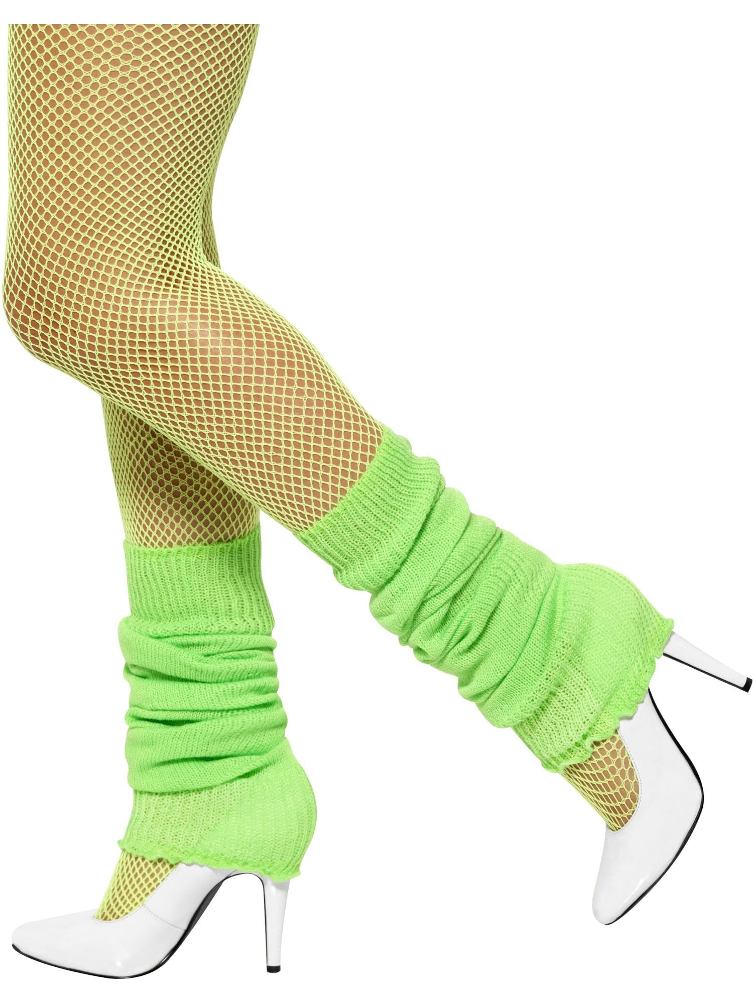Smiffys Unisex Adult Neon Pink Leg Warmers - Neon Green