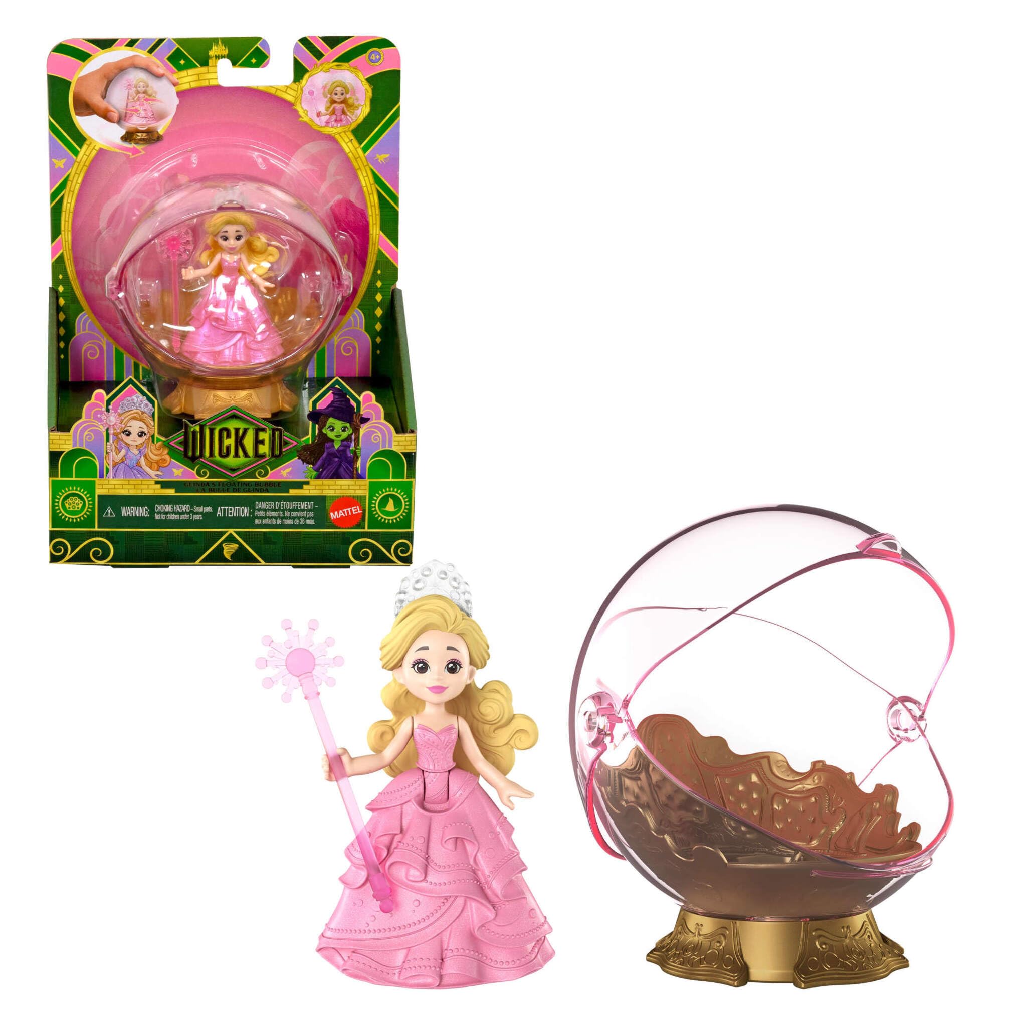 Mattel Wicked Glinda's Floating Bubble Playset with Doll & Vehicle - Inspired by Universal Pictures Movie 1