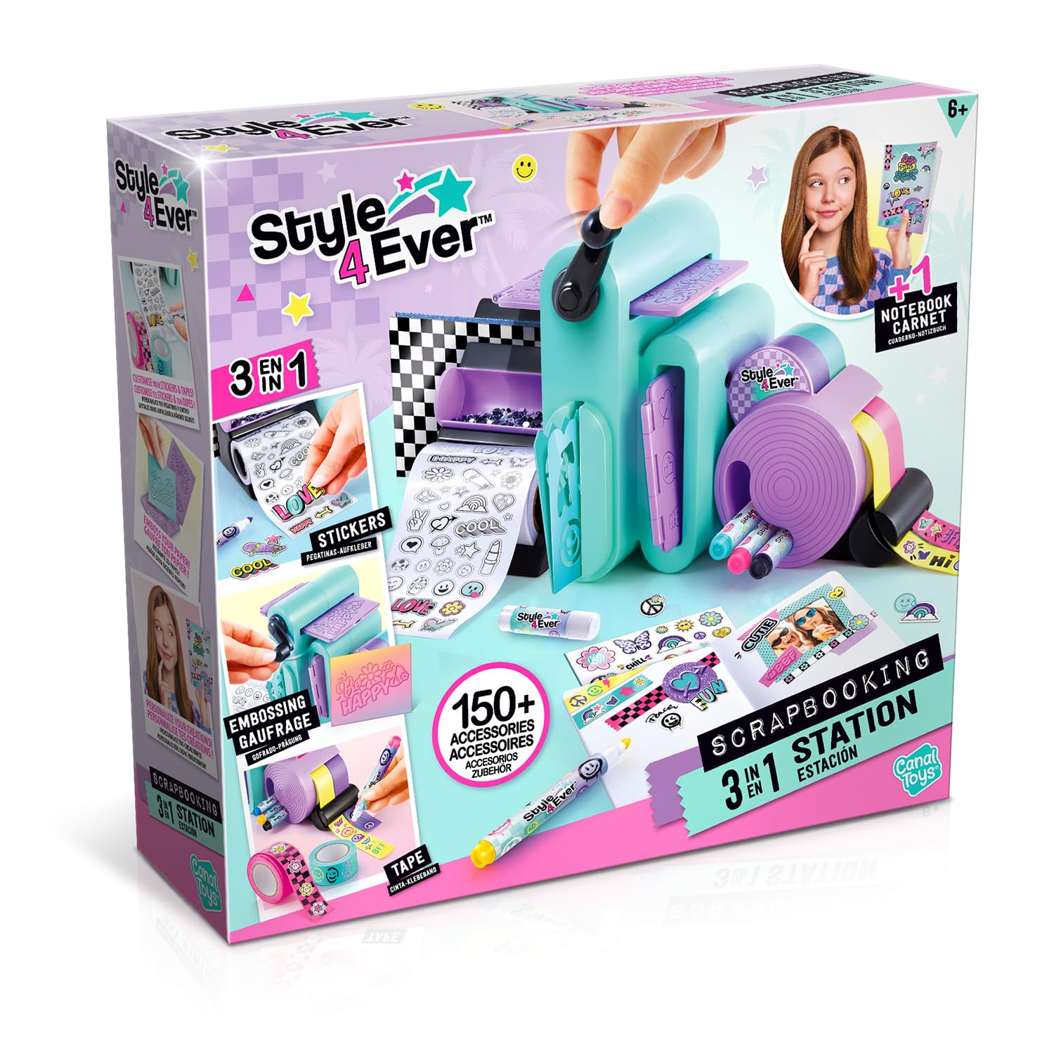Canal Toys Style 4 Ever Scrapbooking 3 in 1 Station - 150+ Accessories | Embossing & Sticker Factory 2
