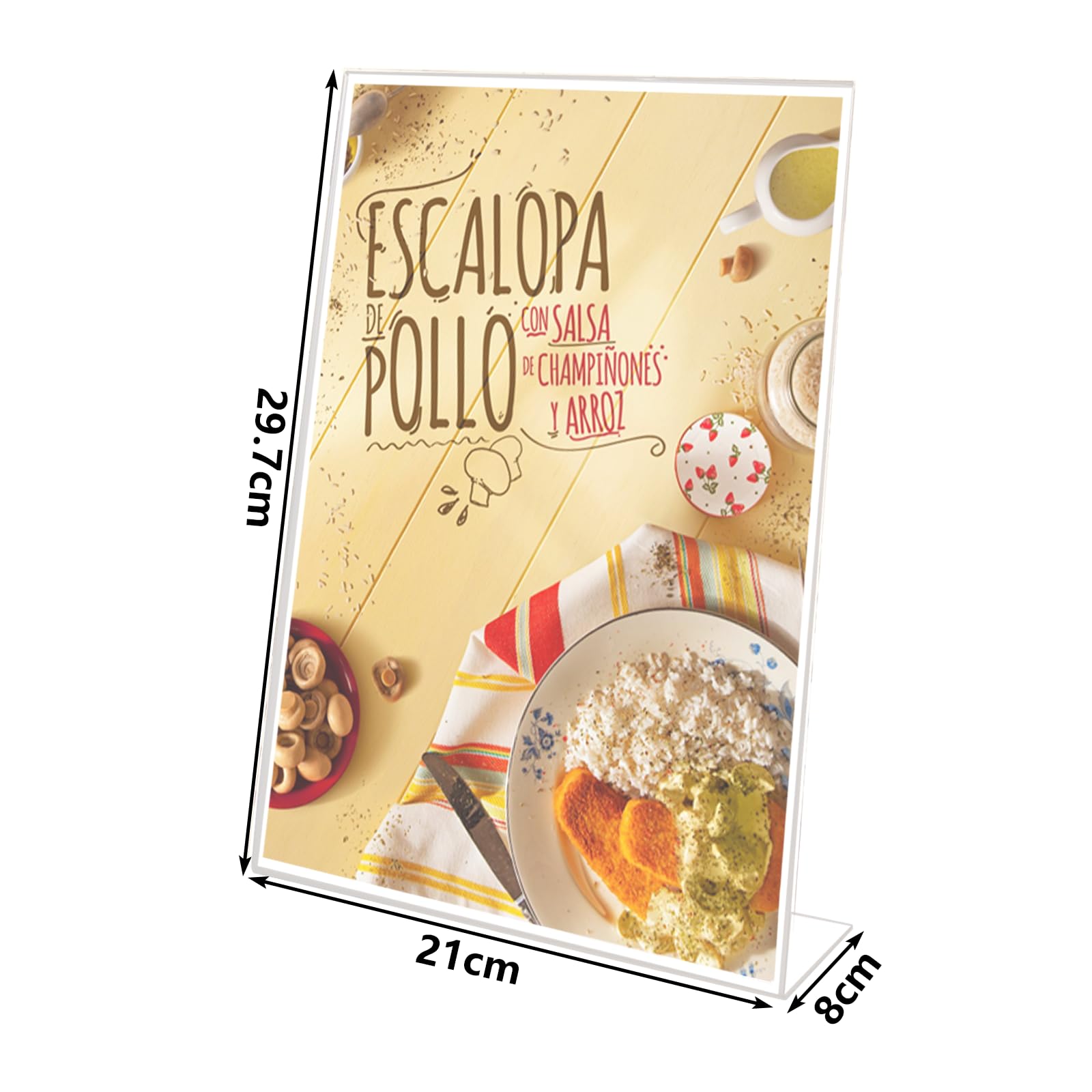 ASelected 6PCS A4 Acrylic Sign Holder Display Stand Clear Tilt Back for Office & Restaurant Use