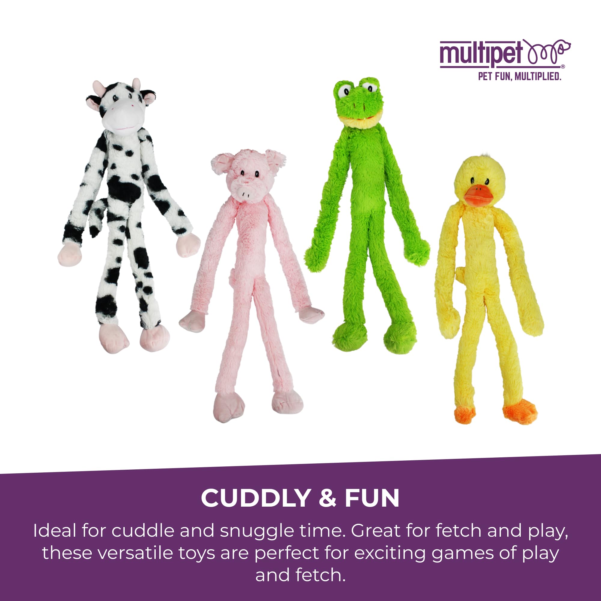 Multipet Swingin Slevin Frog Plush Dog Toy - XXL 27 Inch | Multiple Squeakers | Durable Plush 5
