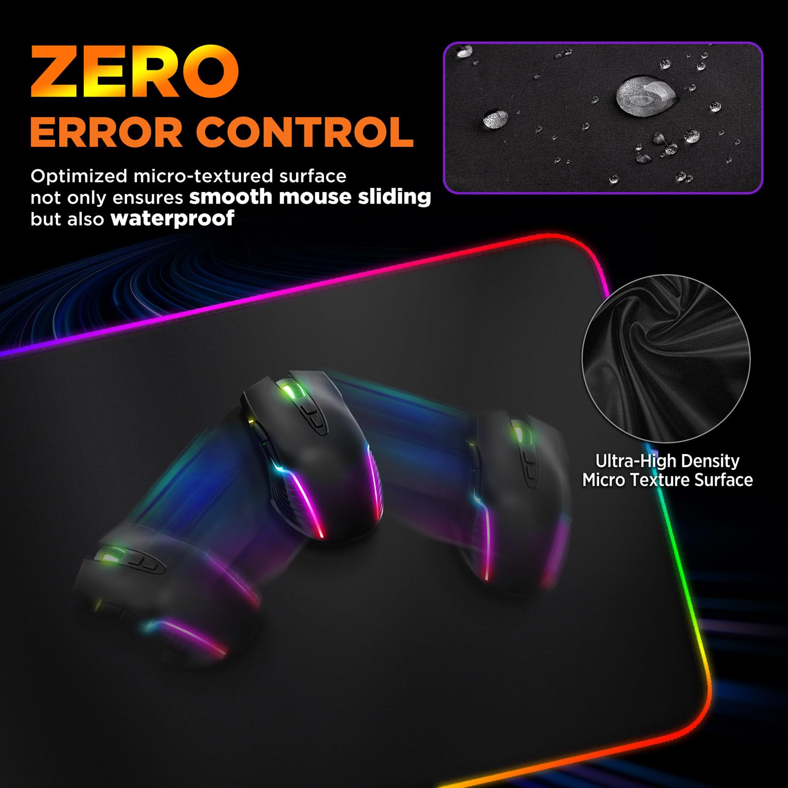 Gimars RGB Gaming Mouse Pad with 15W Wireless Charging, XL Mat 800x300mm 7