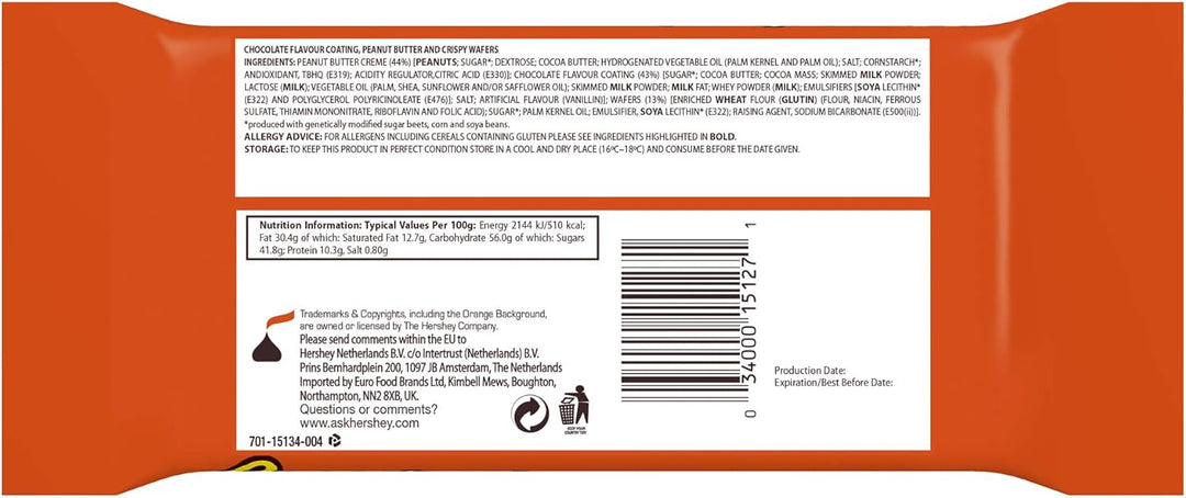 Reese's - Peanut Butter Sticks Pack of 20 (42g Each) - Chocolate Covered Wafer Snacks