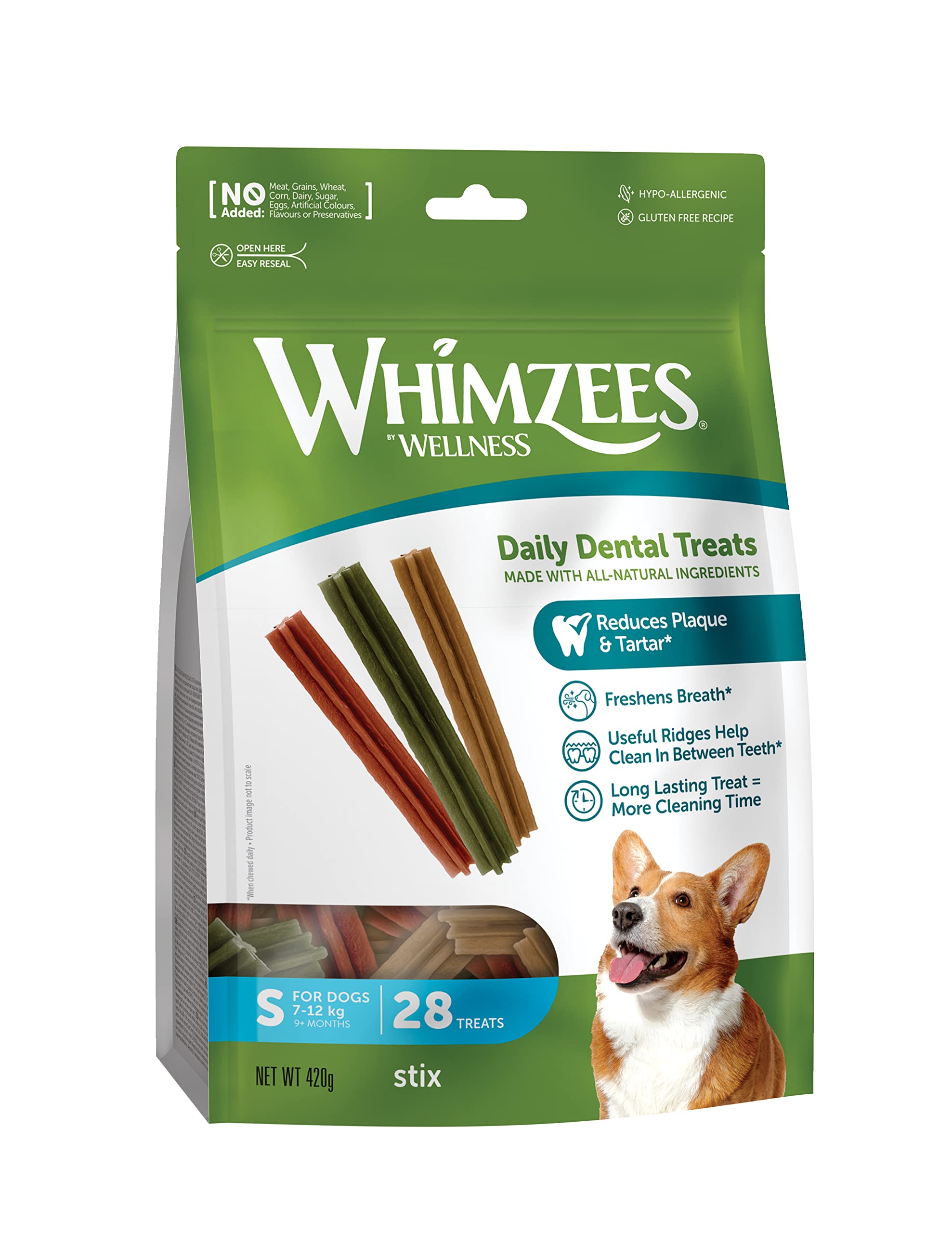 WHIMZEES By Wellness Stix Dental Chews for Small Dogs | 28 Pieces, Grain-Free, Vegetarian 1