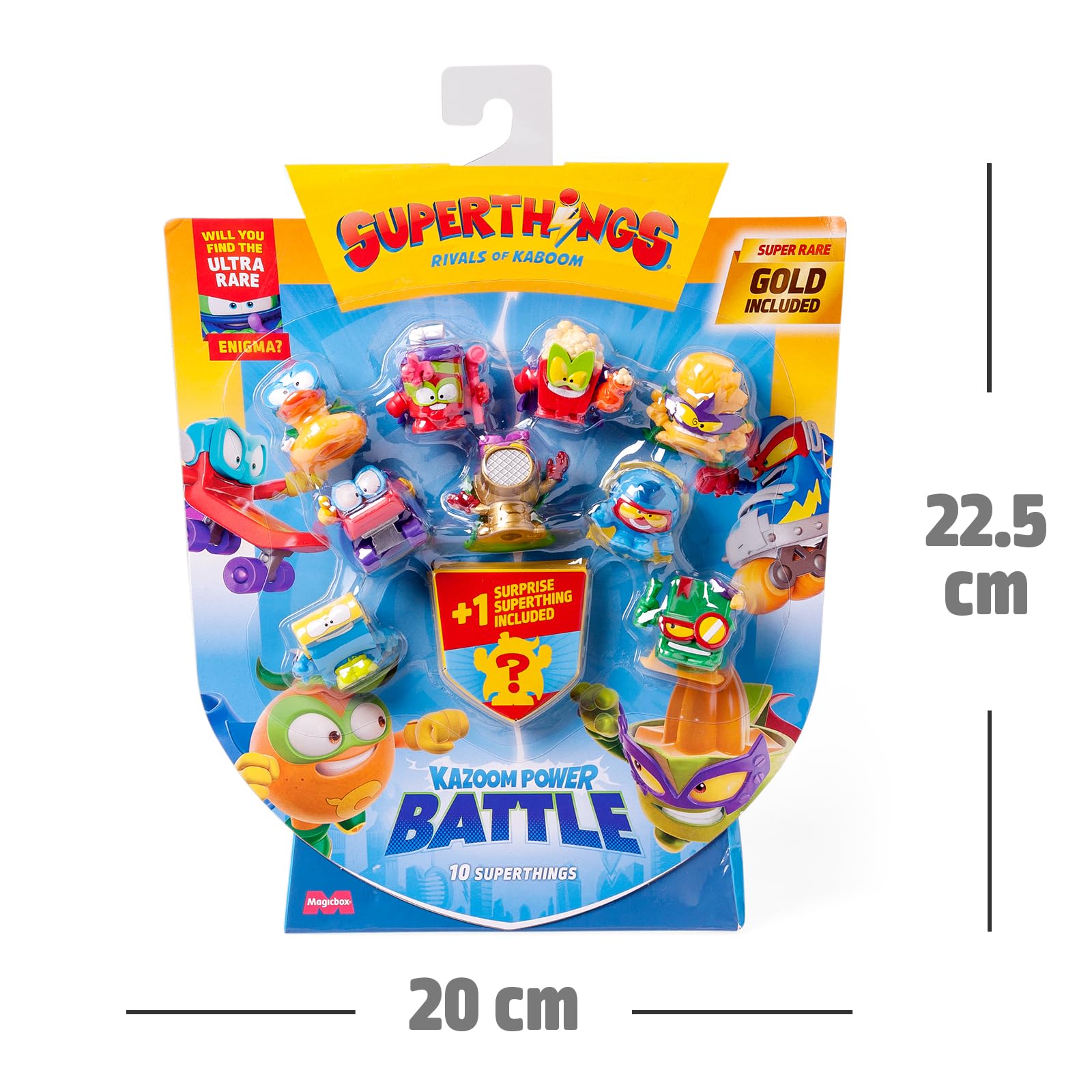 SUPERTHINGS RIVALS OF KABOOM Kazoom Power Battle Action Figures - 10 Pack with Gold Captain Surprise 7