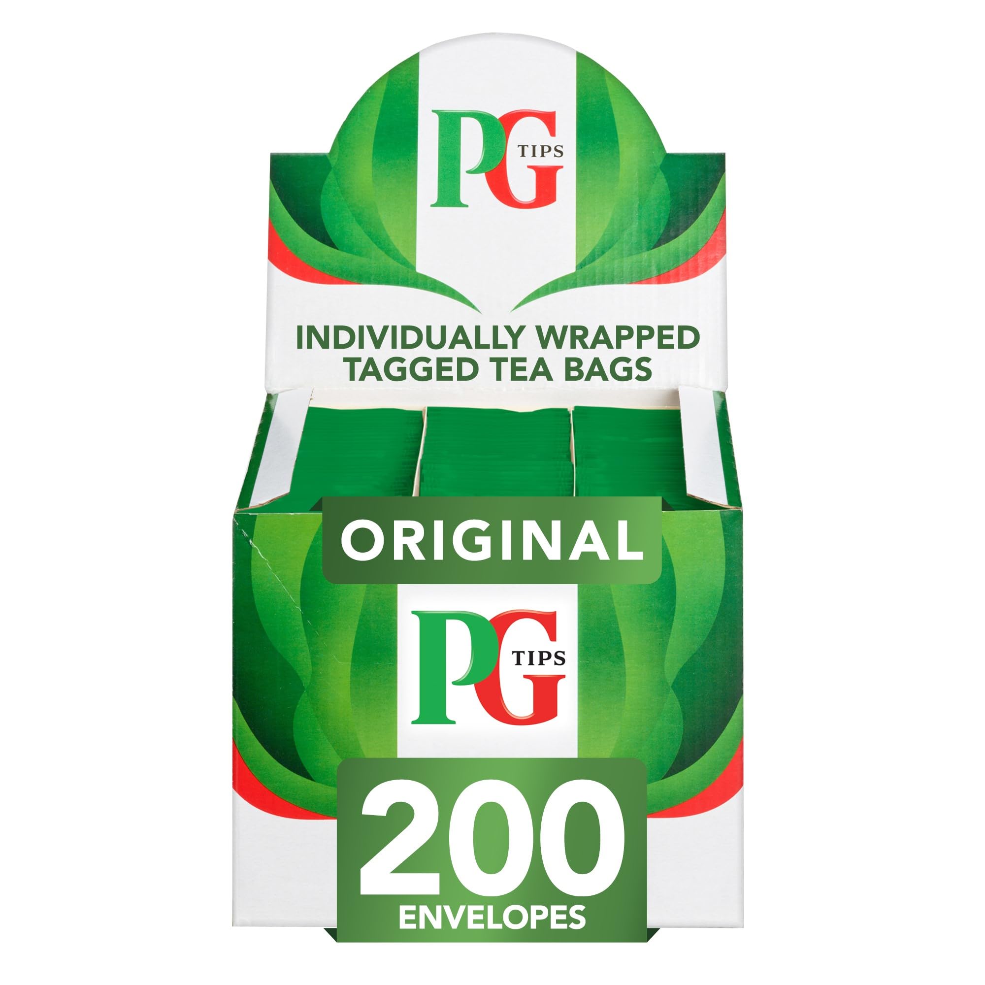 PG Tips – Original Schwarzteebeutel, Großpackung, einzeln verpackt, auf pflanzlicher Basis, biologisch abbaubar, 200 Umschläge