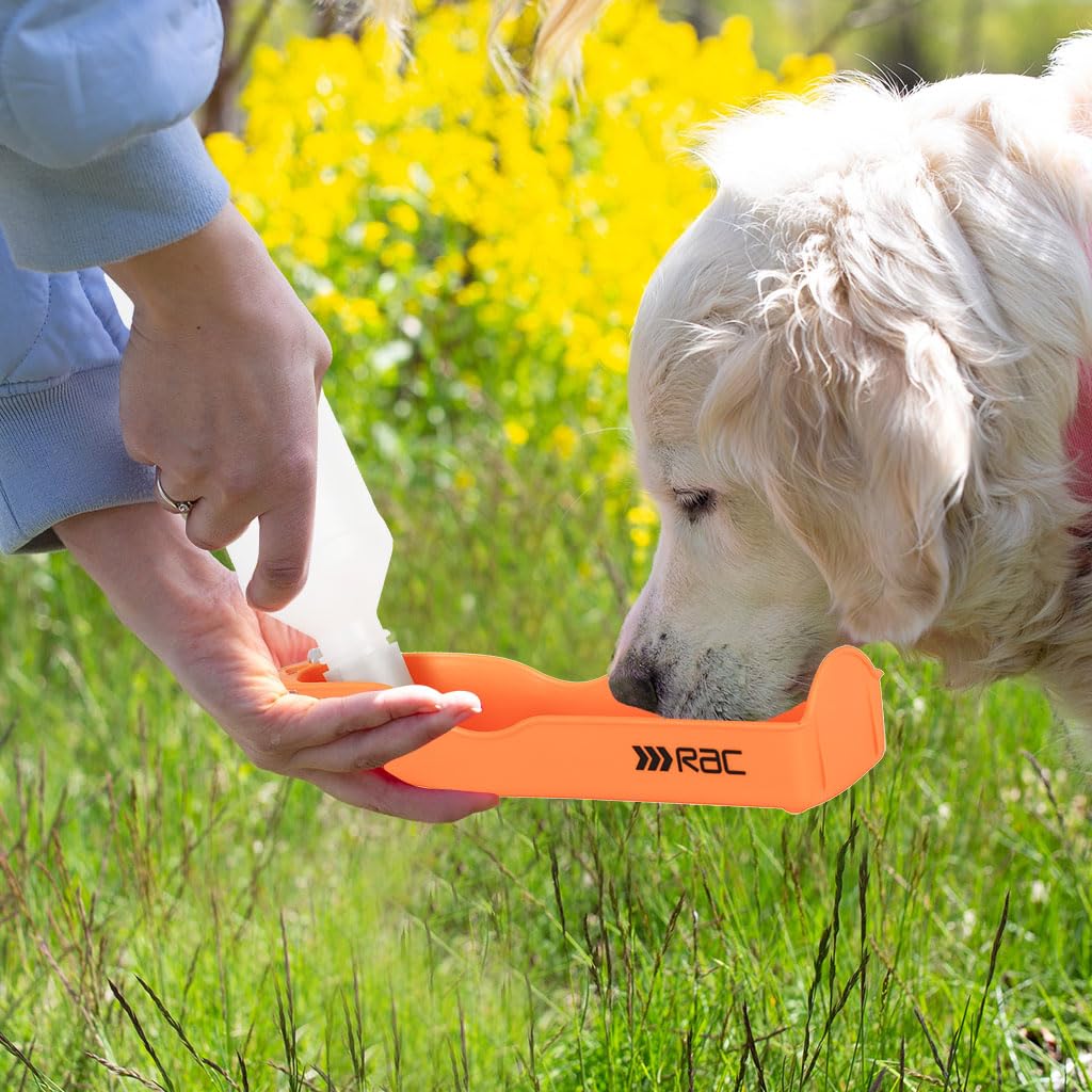 Pet Brands Rac Travel Water Bottle - Lightweight & Easy to Use | Orange Plastic | 26 x 7 x 7cm 2
