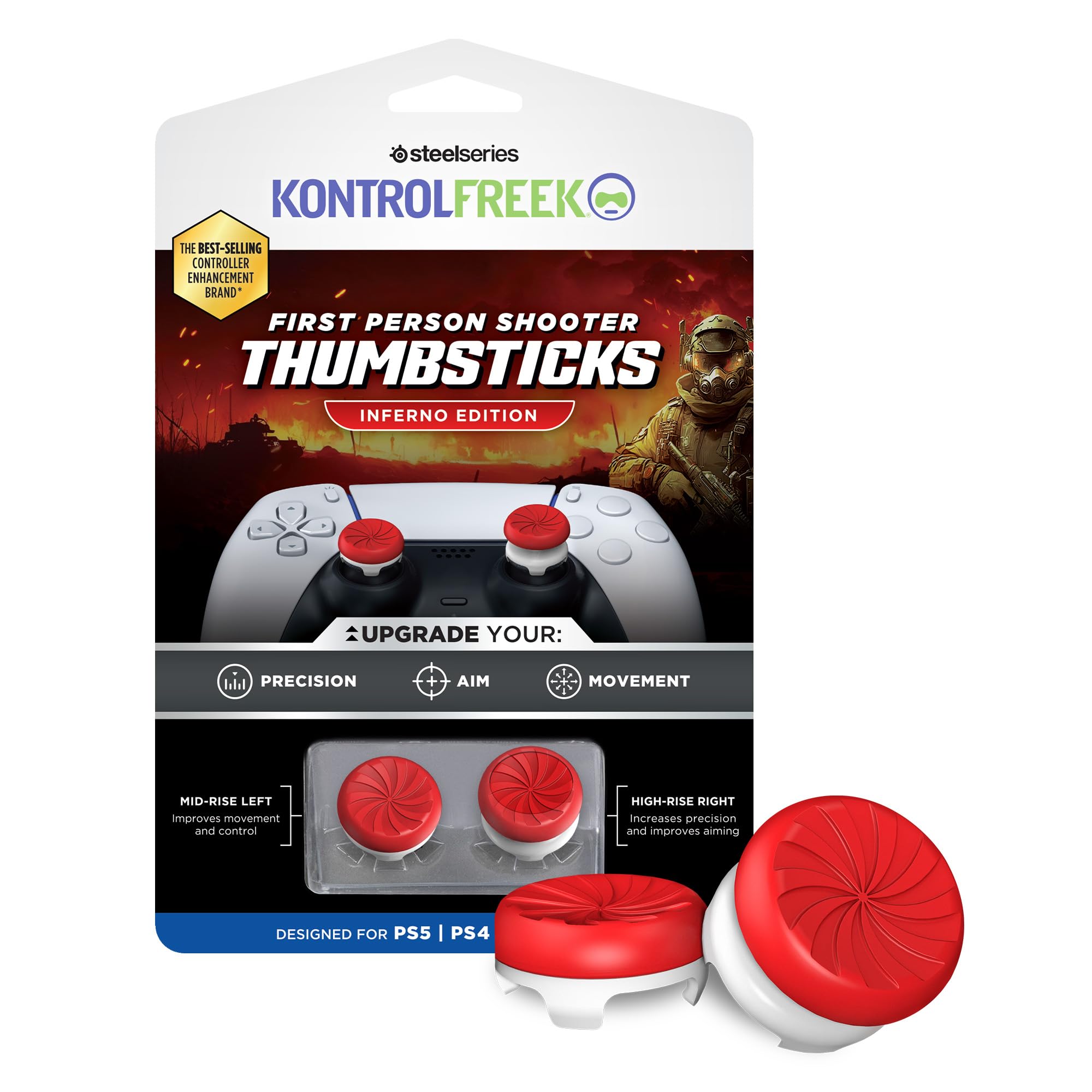 KontrolFreek FPS Freek Inferno for Playstation 4, PS4 and Playstation 5, PS 1