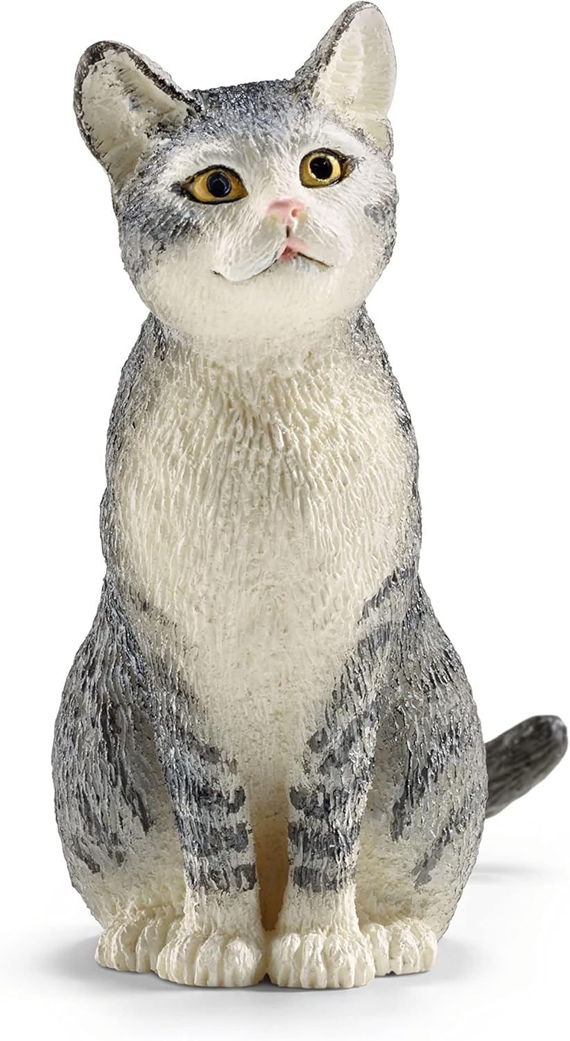Schleich Cat Sitting Figure - Individually Hand Painted Animal Toy for Imaginative Play 1