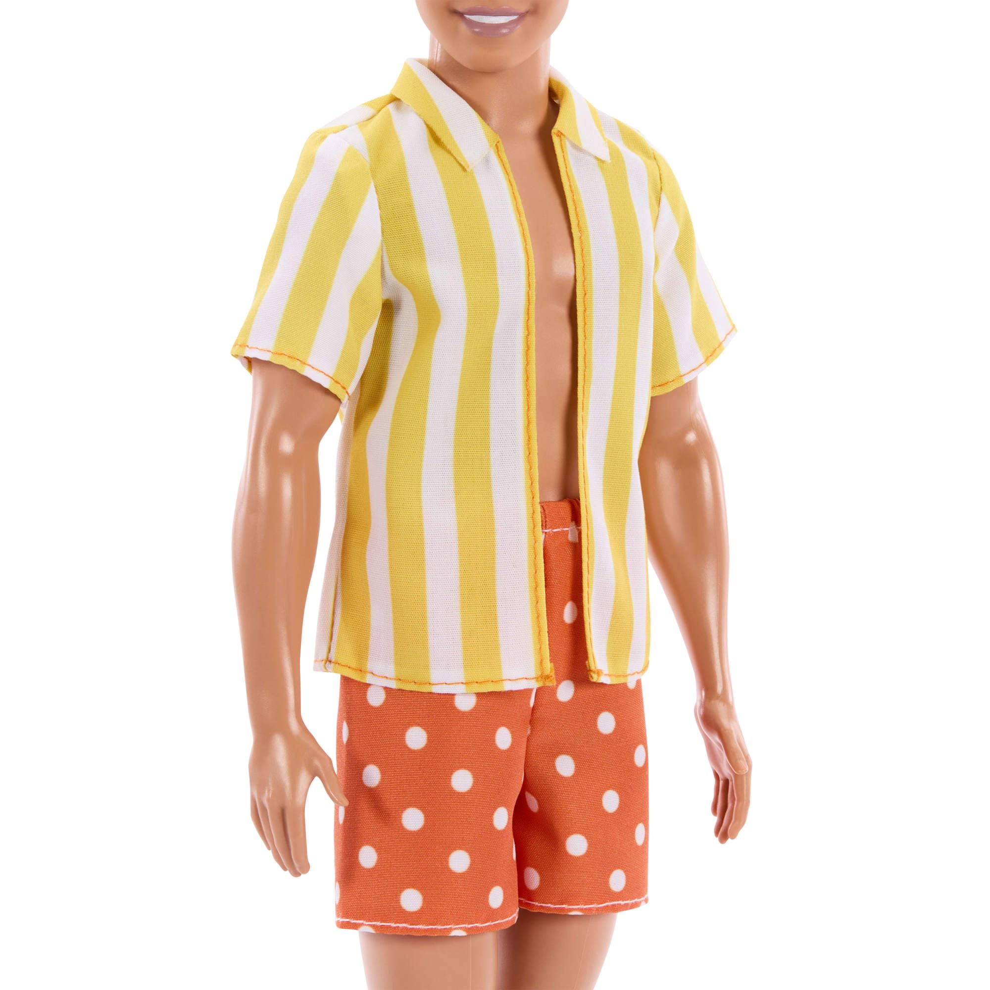 Barbie Fashionistas Doll - Ken Doll #252 with Blond Mullet Hair | Orange & Striped Outfit | Model JJN66 5