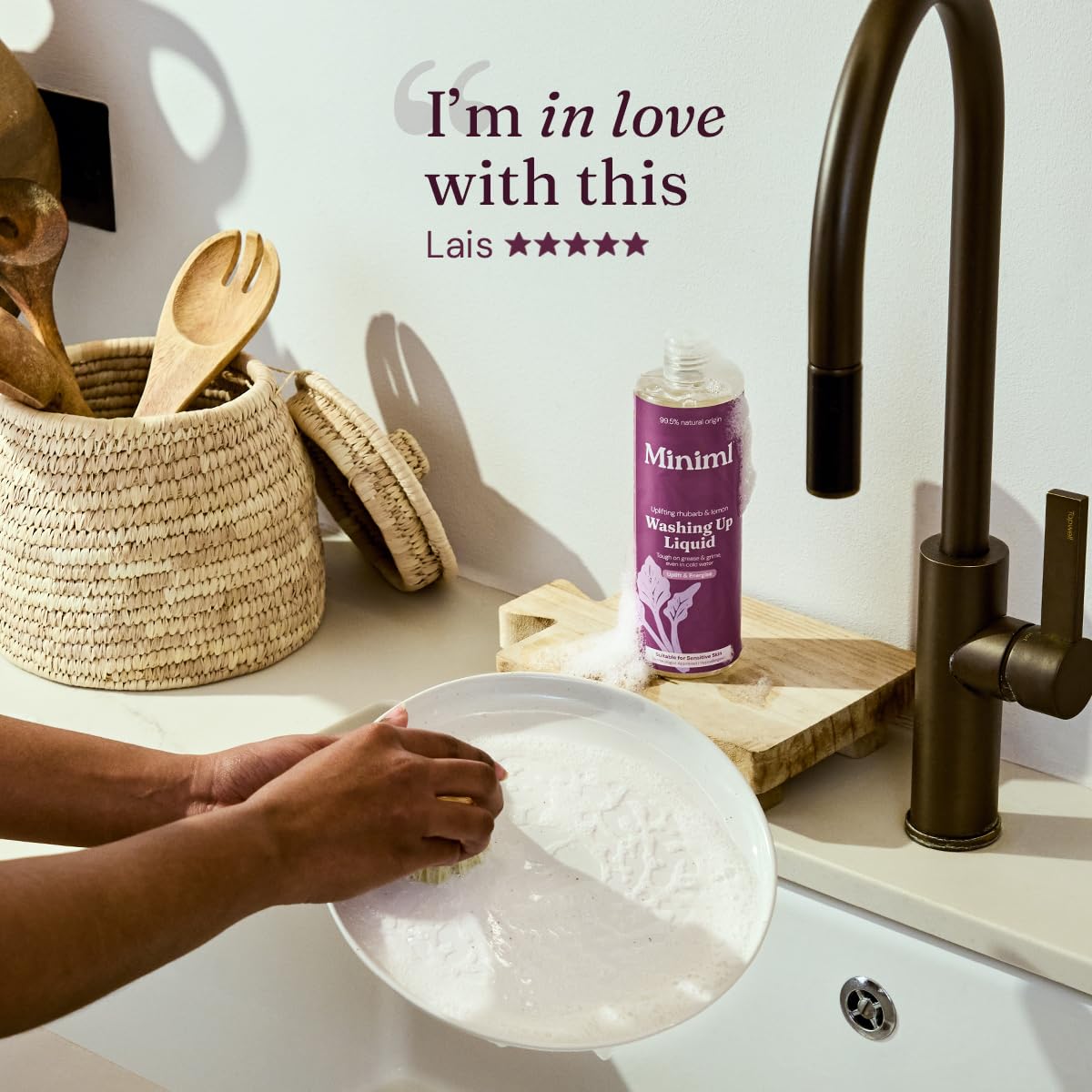 Miniml Washing-Up Liquid - Rhubarb & Lemon Scent | Plant Based Vegan Formula | 400ml 7