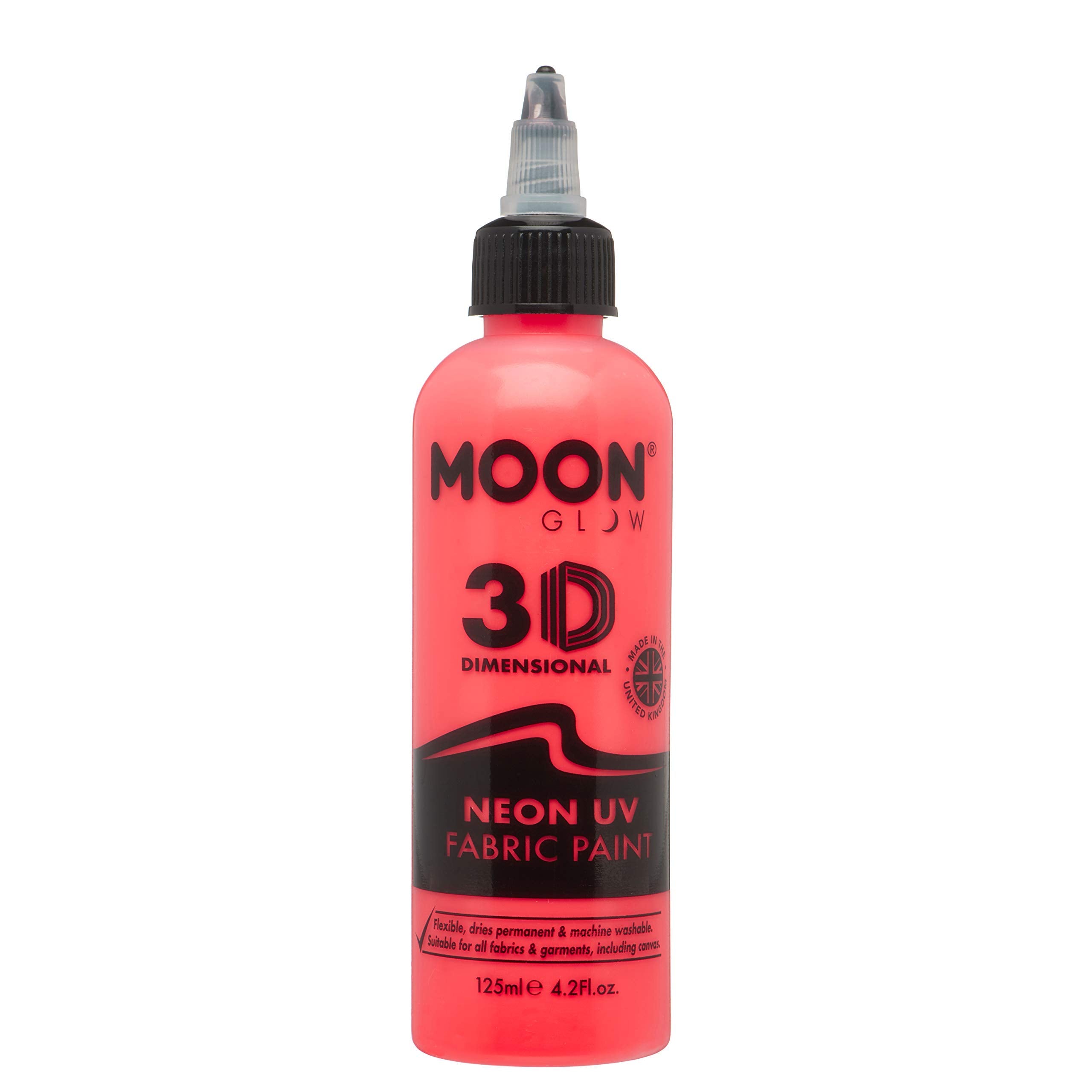 Moon Glow - Neon UV 3D Fabric Paint - 125ml - Intense Red