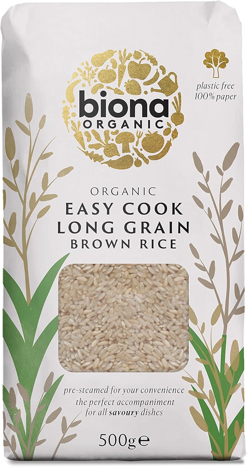 Biona Bio-Langkorn-Naturreis, leicht zu kochen, 500 g – in Italien angebaut, vorgedämpft, 100 % recycelbare Verpackung