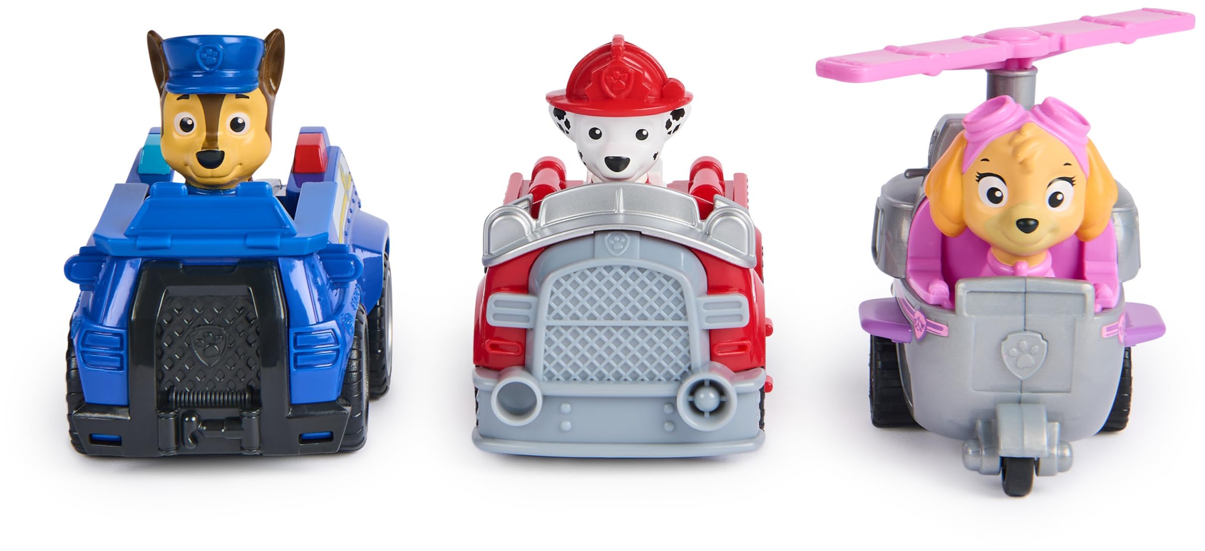 Paw Patrol Deluxe Rescue Racers Triple Pack (Chase, Marshall, Skye) | Pull Back Action | Ages 3+ 5
