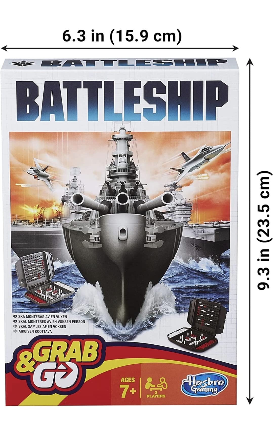 Hasbro Gaming Battleship Grab & Go Game - Travel Size | 2 Players | Plastic 3