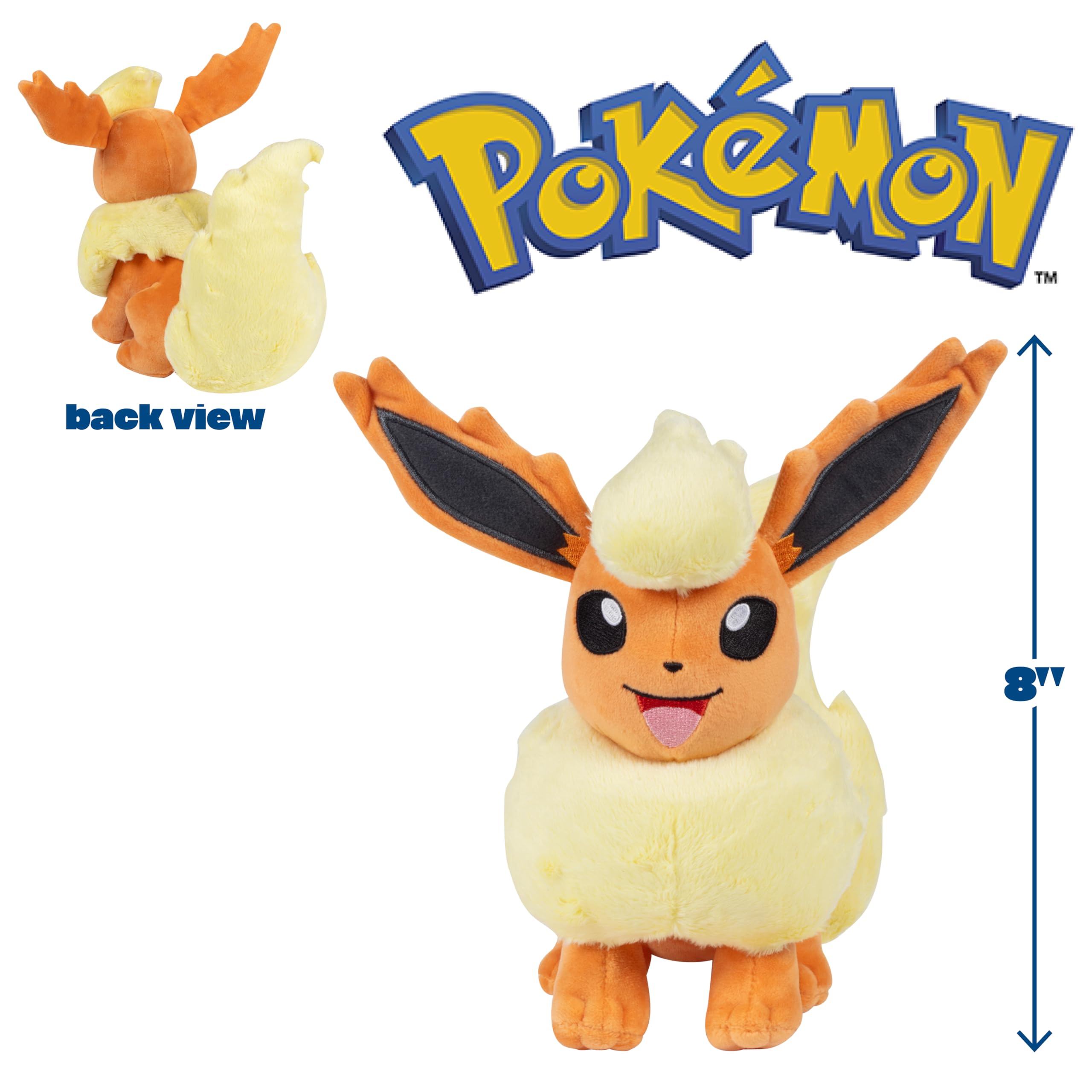 Pokémon Flareon Soft Doll - 8-Inch Plush | Classic Edition | Unisex Children