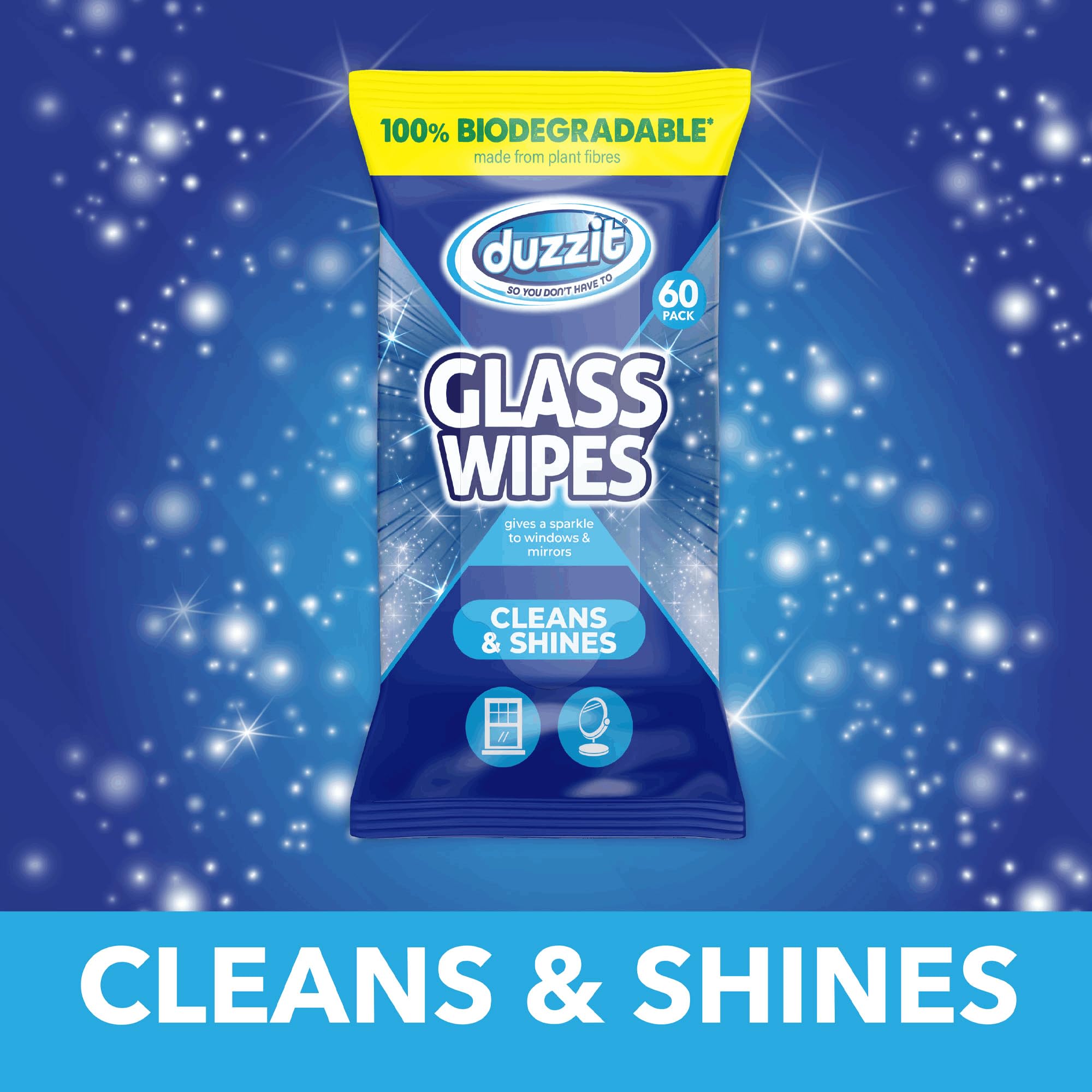 Duzzit Glass Wipes - Streak-Free Shine | 60 Count | Citrus Scent 5