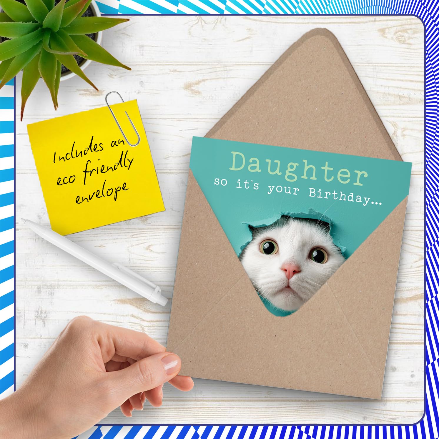 Stuff4 Daughter Birthday Card - Catty Cake Design | 145mm x 145mm | Uncoated Inner 5