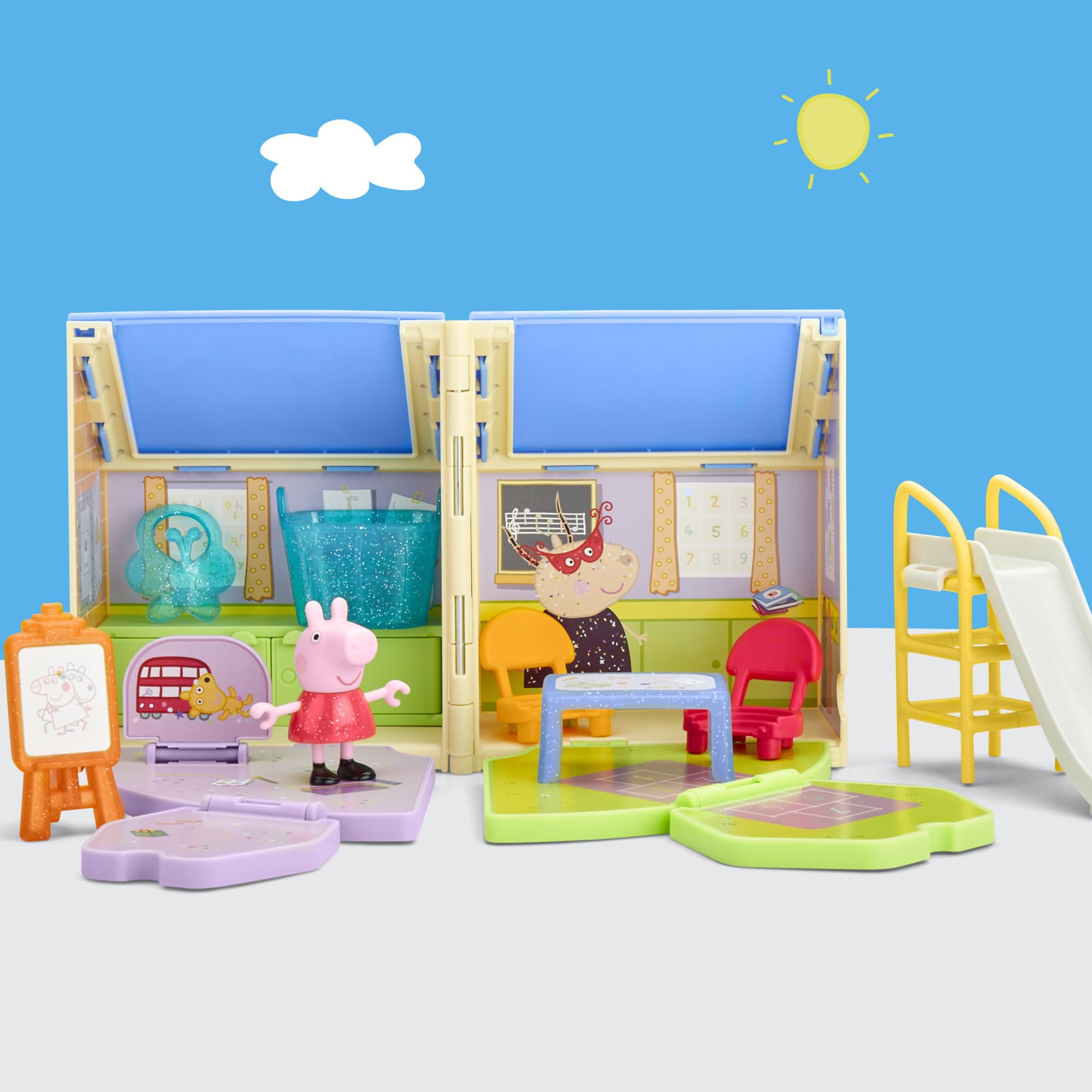 Peppa Pig Peppa's Pop-Open Playgroup Playset - Classroom & Playground Pretend Play for Ages 3+ 6