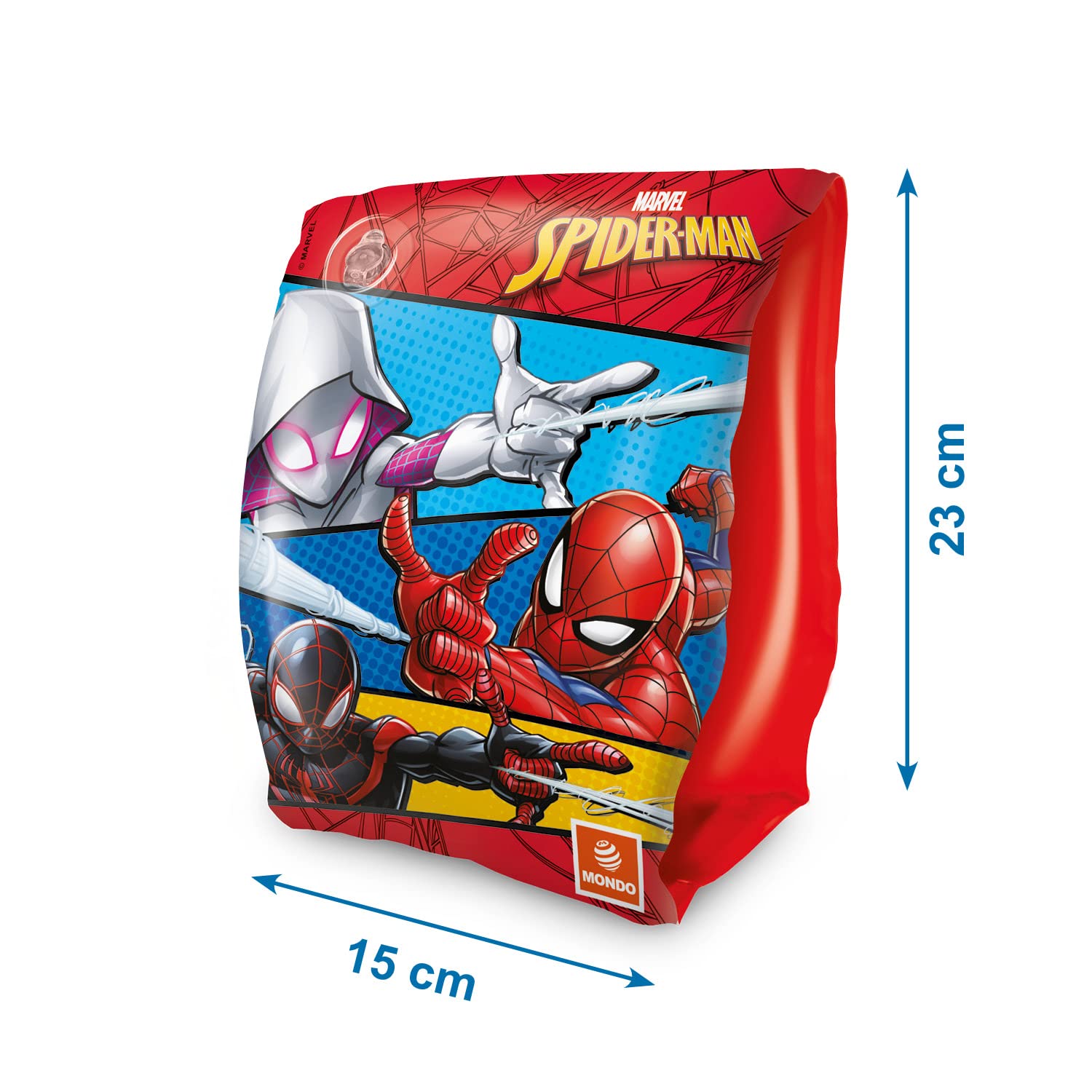 Mondo Spiderman Inflatable Armbands - PVC Safety Floats | 2 Air Chambers | Multi-coloured 3