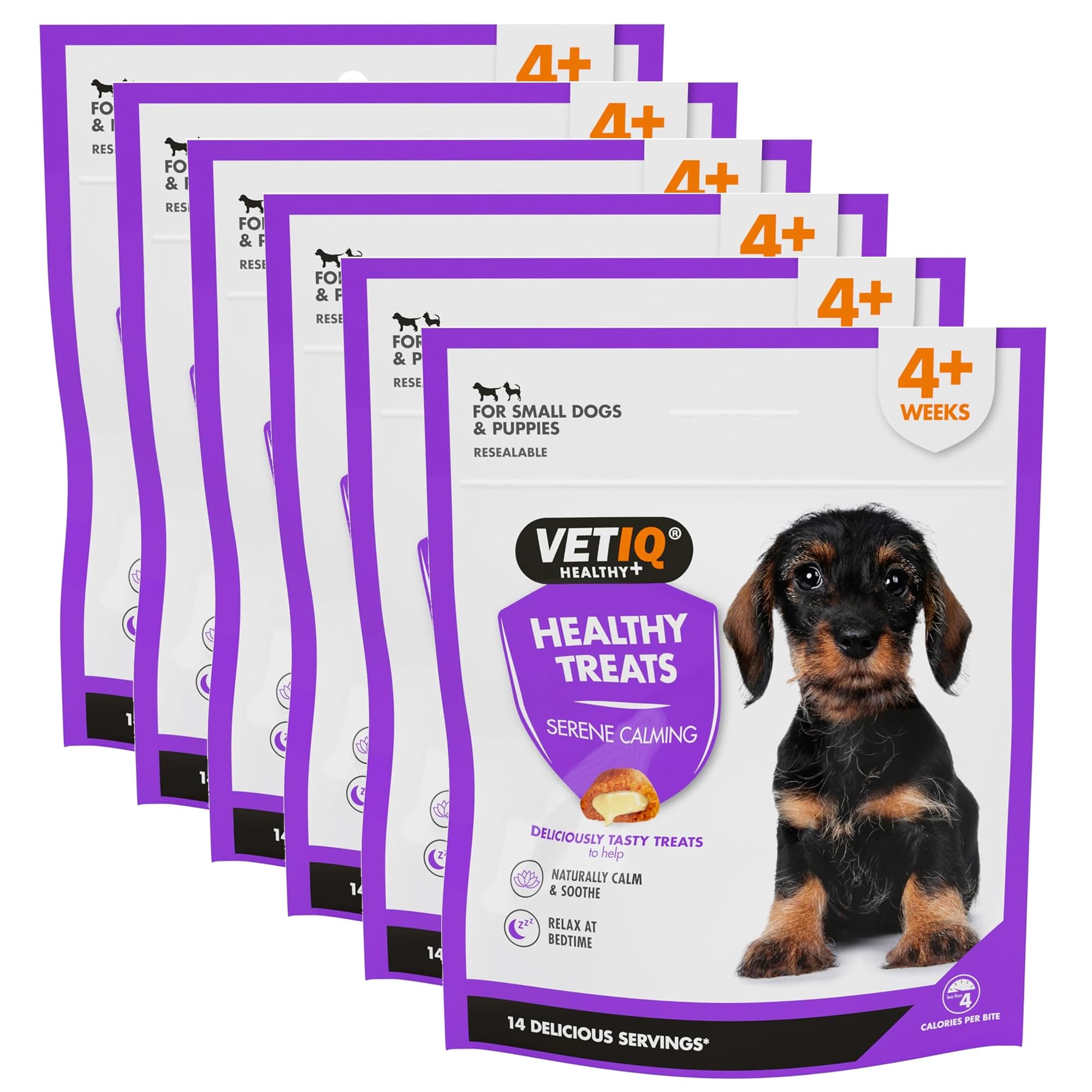 VETIQ Serene Calming Treats - Natural Anxiety Relief for Small Dogs & Puppies | 6 x 50g Bags