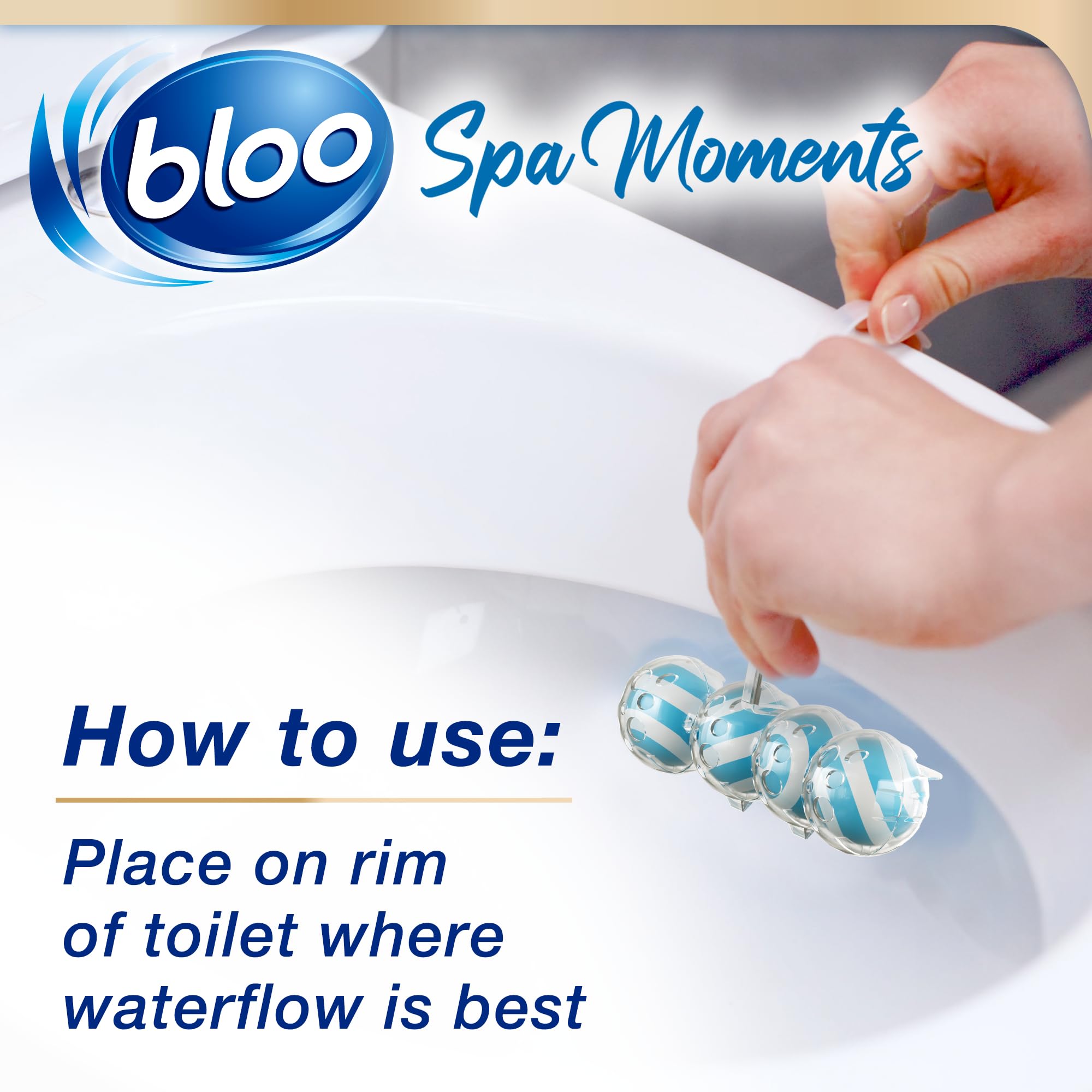 Bloo Spa Moments Vitality Toilet Rim Block - 4 Function Formula with Essential Oils | Prevents Limescale 6