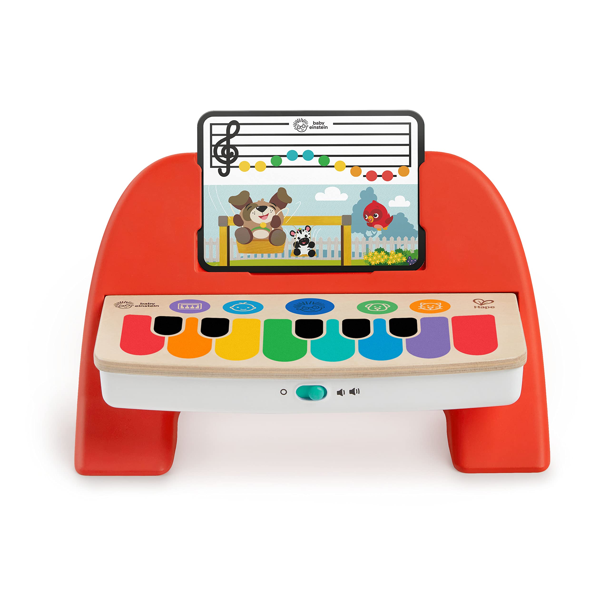 Baby Einstein Hape Cal's First Melodies Magic Touch Piano - Wooden Toy with 3 Sheets & 6 Melodies | Ages 6-36 Months 4