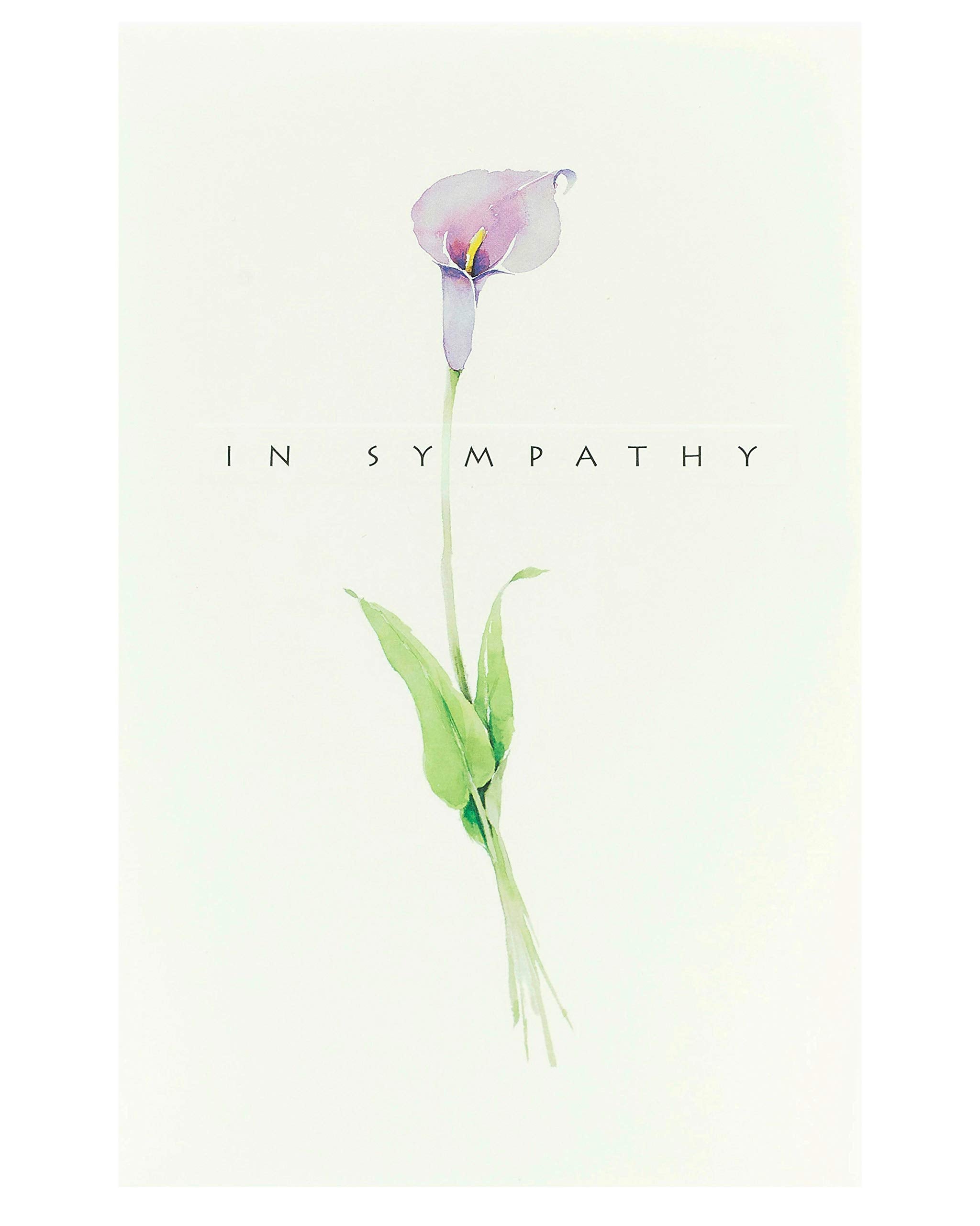 UK Greetings Sympathy Card - Classic Watercolour Flower Design | 127 x 190 mm