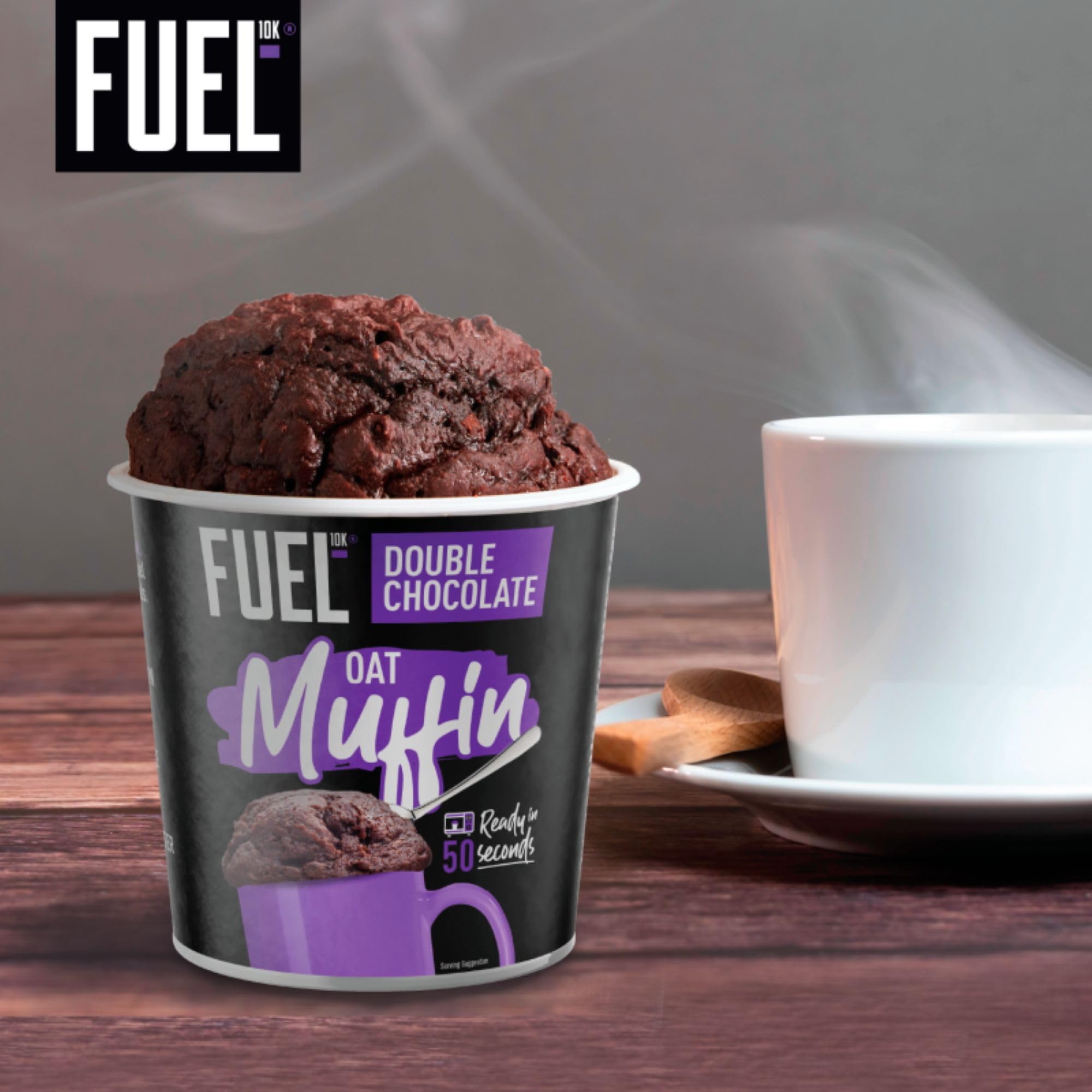 FUEL10K Chocolate Oat Muffin Protein Snack Pot - 10g Protein | Double Chocolate | Pack of 8 x 52g 6