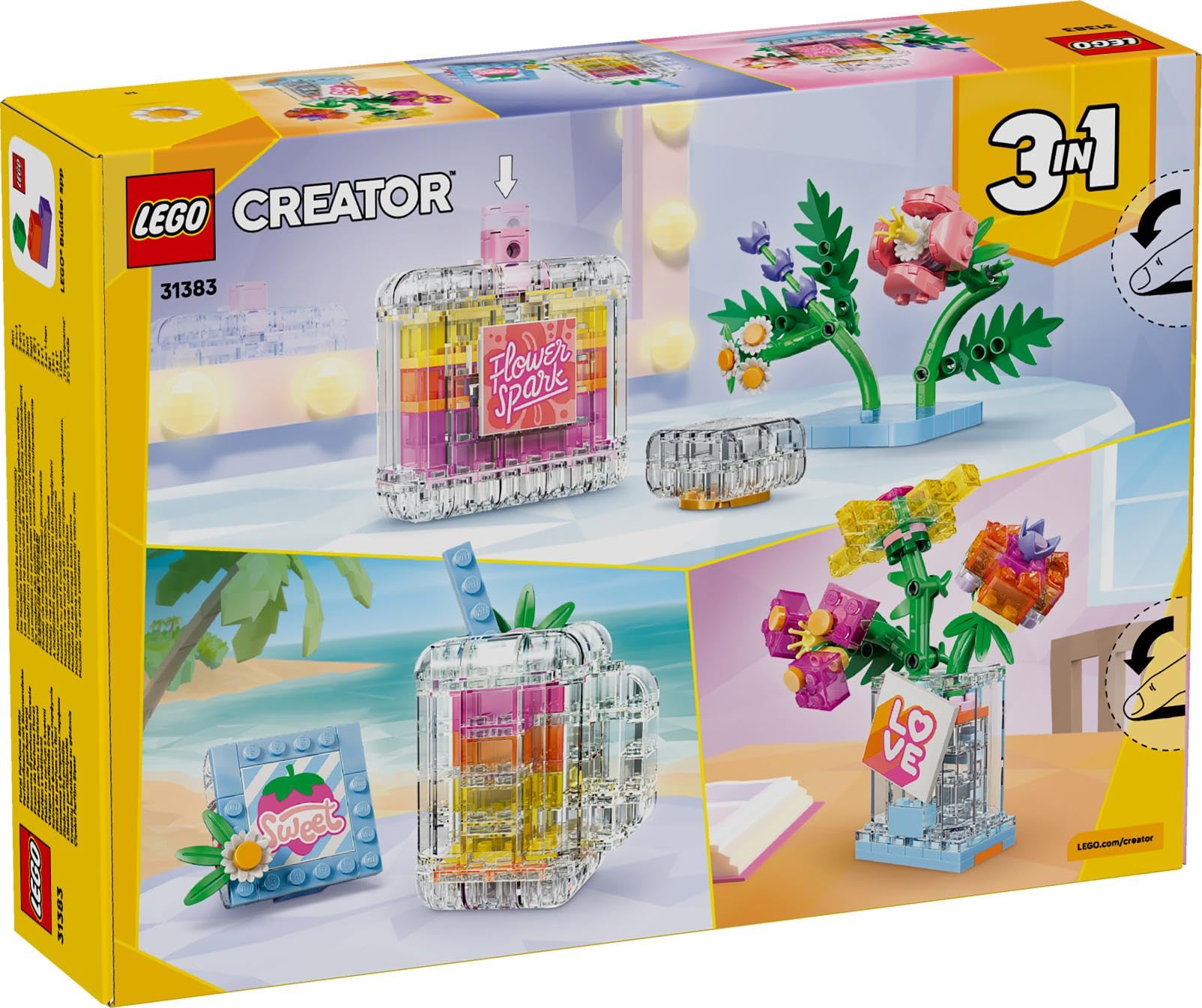 LEGO Creator 3 in 1 Floral Decor Perfume Bottle Building Set 31383 for Ages 8+ 8