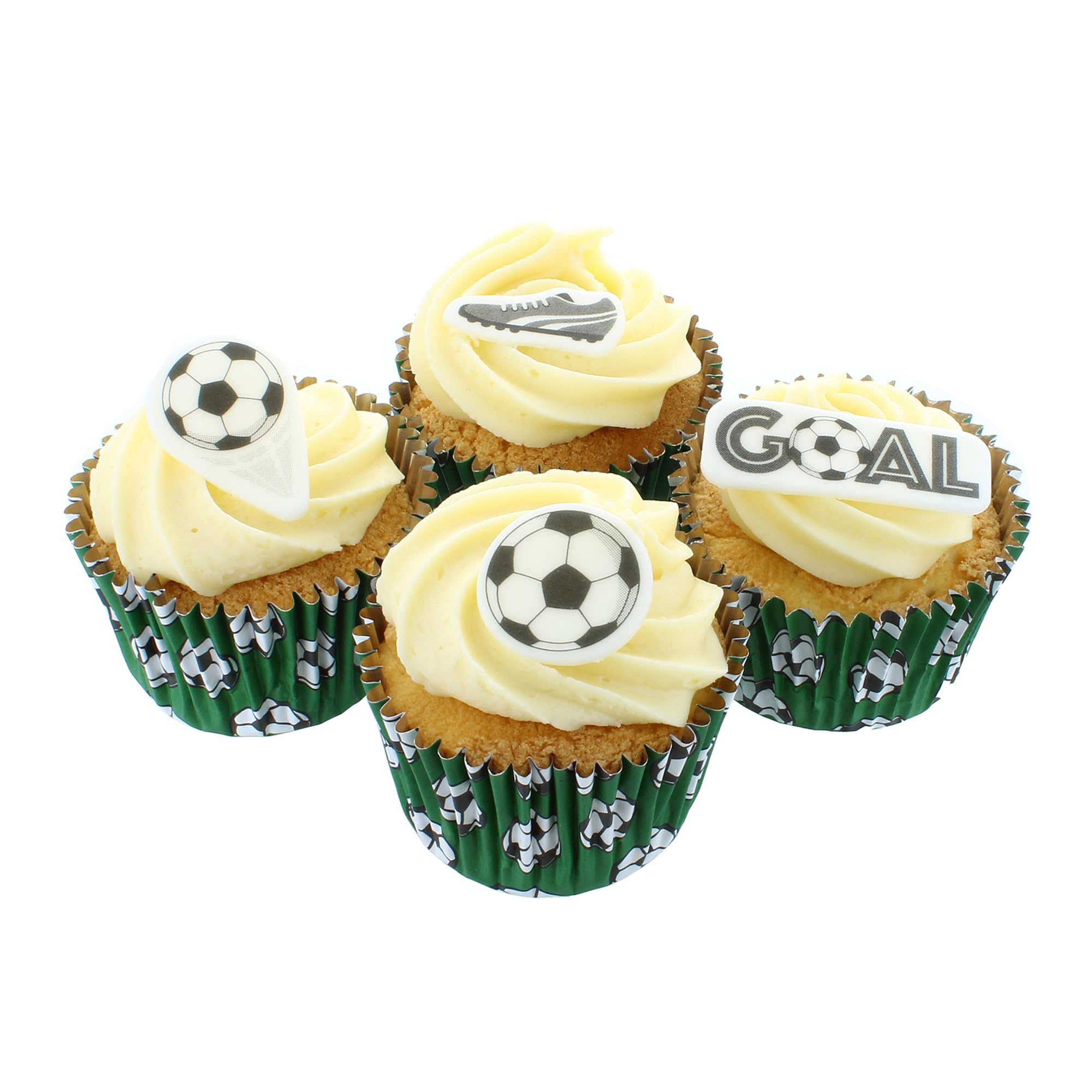 Culpitt Football Edible Cupcake Toppers - 32 Pack Printed Fondant Decorations for Cakes 6