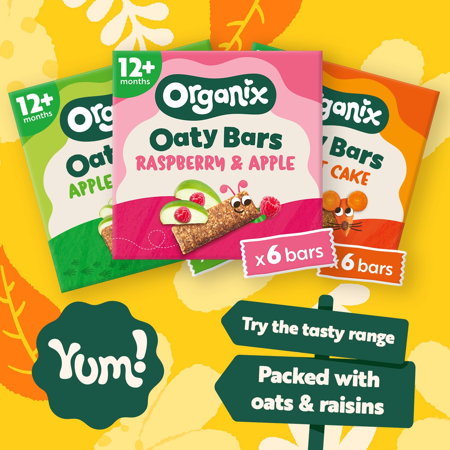 Organix Raspberry & Apple Oaty Snack Bars - 6 Boxes of 6 x 23g 4