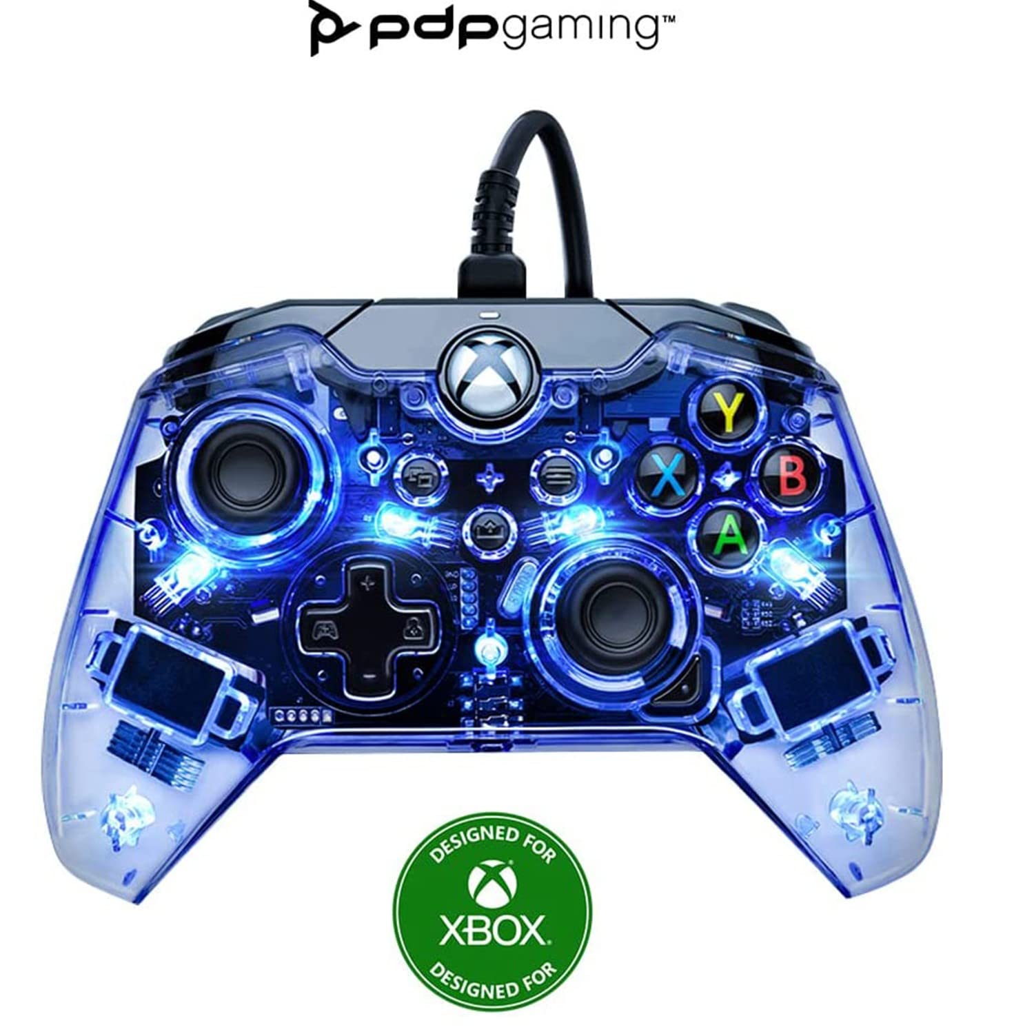 PDP Afterglow LED-Gamecontroller mit Kabel – RGB-Beleuchtung – Audiosteuerung – Dual-Vibration – Xbox Series X|S, Xbox One, PC
