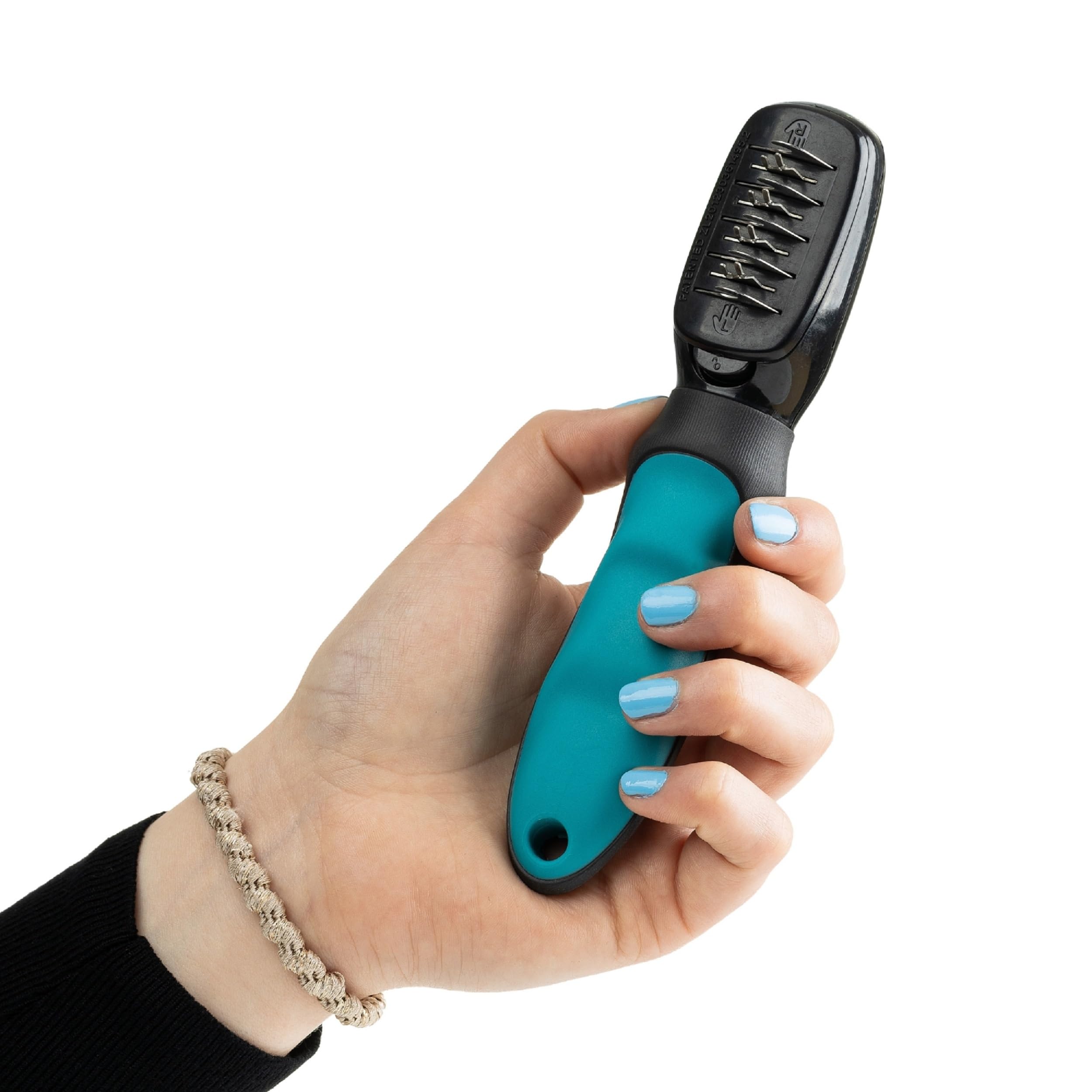Mikki Matt Breaker Rake - De-Matting Comb Tool for Dogs & Cats | Stainless Steel Blade | Black/Teal
