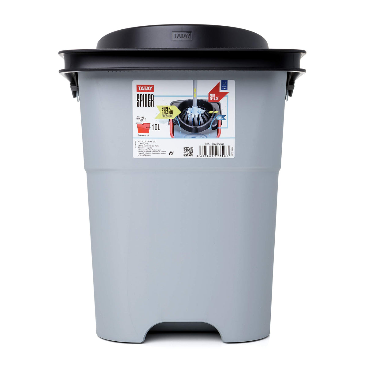 TATAY Spider Mop Bucket - 14L, Pressure Wringer, BPA Free
