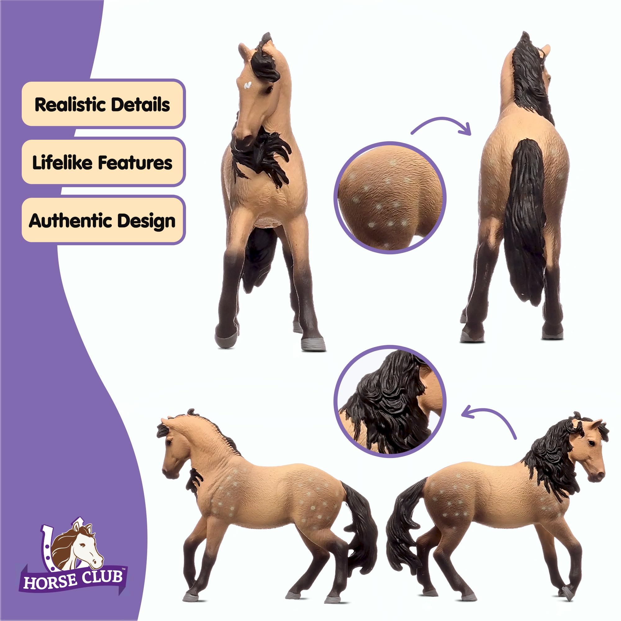 Schleich Horse Club Andalusian Mare Figurine - Spotted Brown Coat | 14cm | Ages 3+ 4