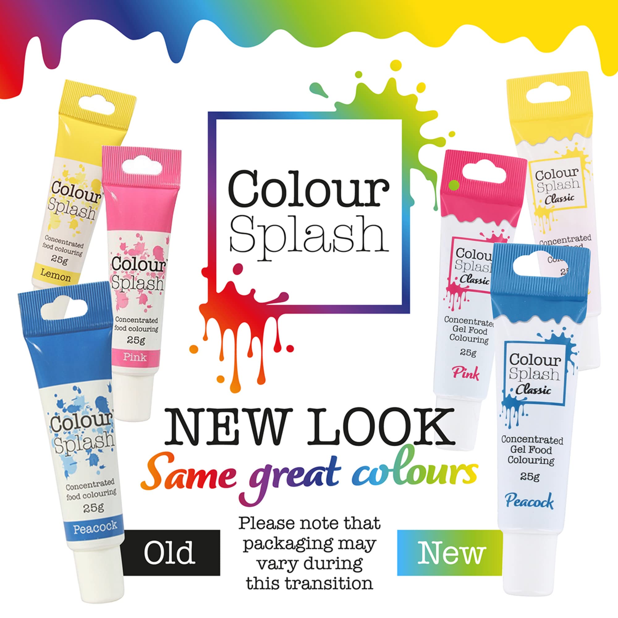 Colour Splash Food Colouring Gels - Rainbow Brights 5 Pack, Highly Concentrated Gel for Baking 9