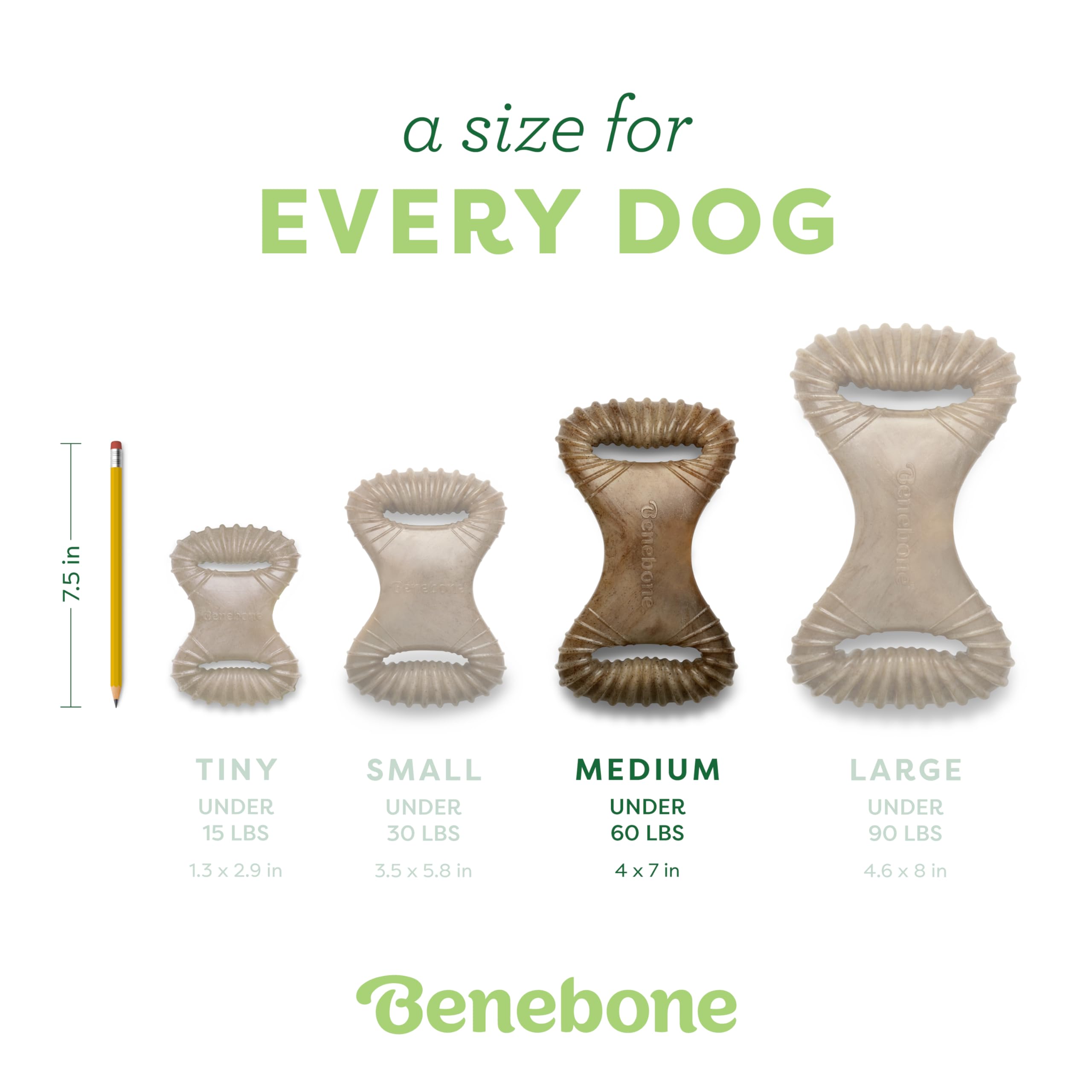Benebone Indestructible Dental Dog Chew Toy - Real Bacon Flavor | Medium Dogs | Heavy Duty 4