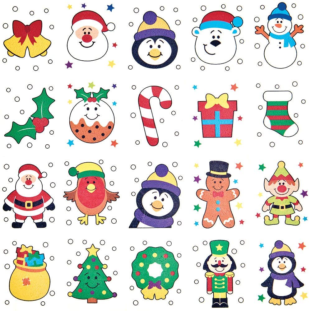 Baker Ross Christmas Chums Temporary Tattoos - Pack of 80 Assorted Festive Designs 4
